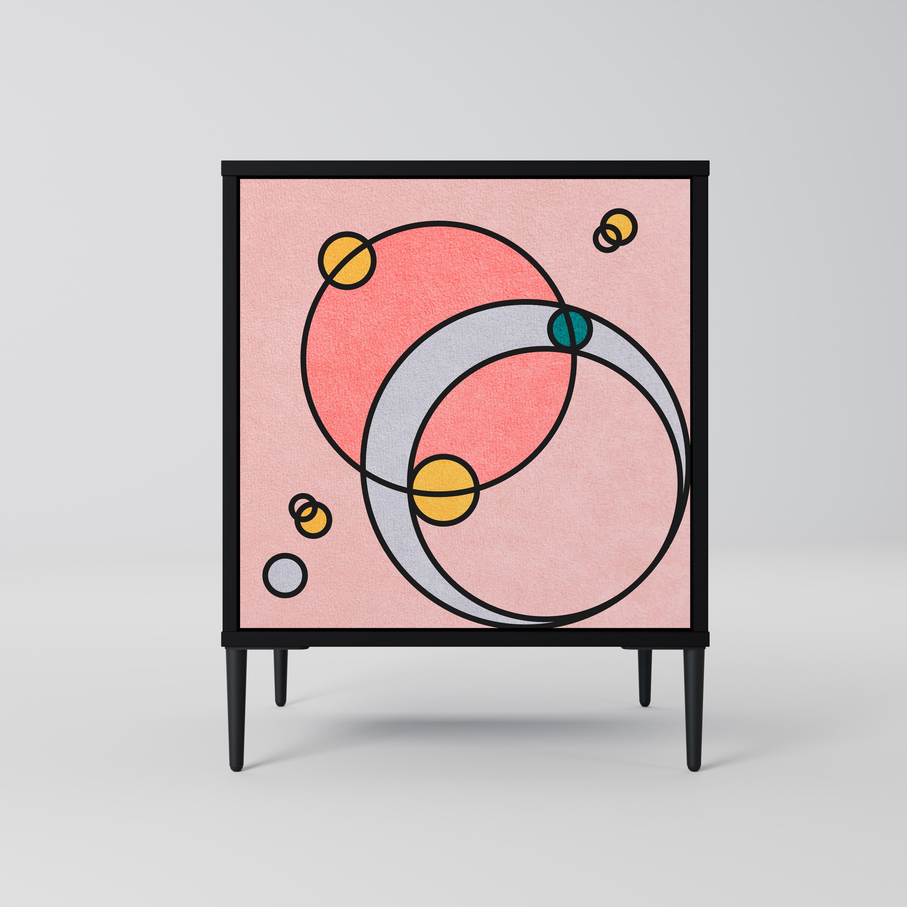 GOSSAMER ECHOES Aparador de 1 Porta em Acabamento Preto