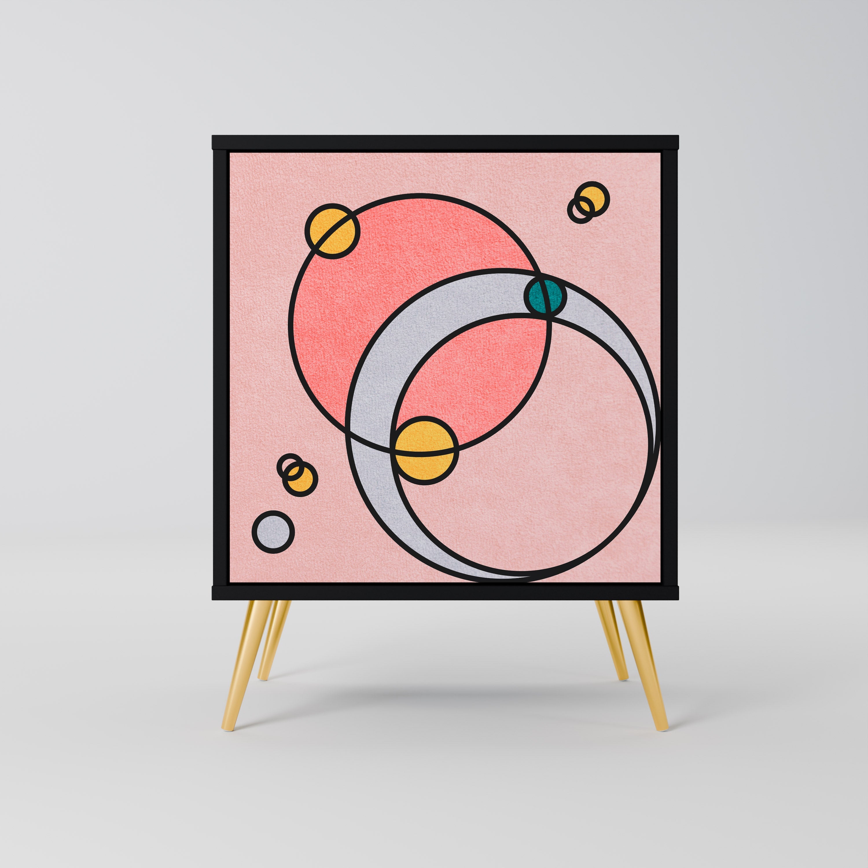 GOSSAMER ECHOES Aparador de 1 Porta em Acabamento Preto