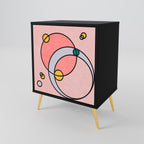 GOSSAMER ECHOES Aparador de 1 Porta em Acabamento Preto