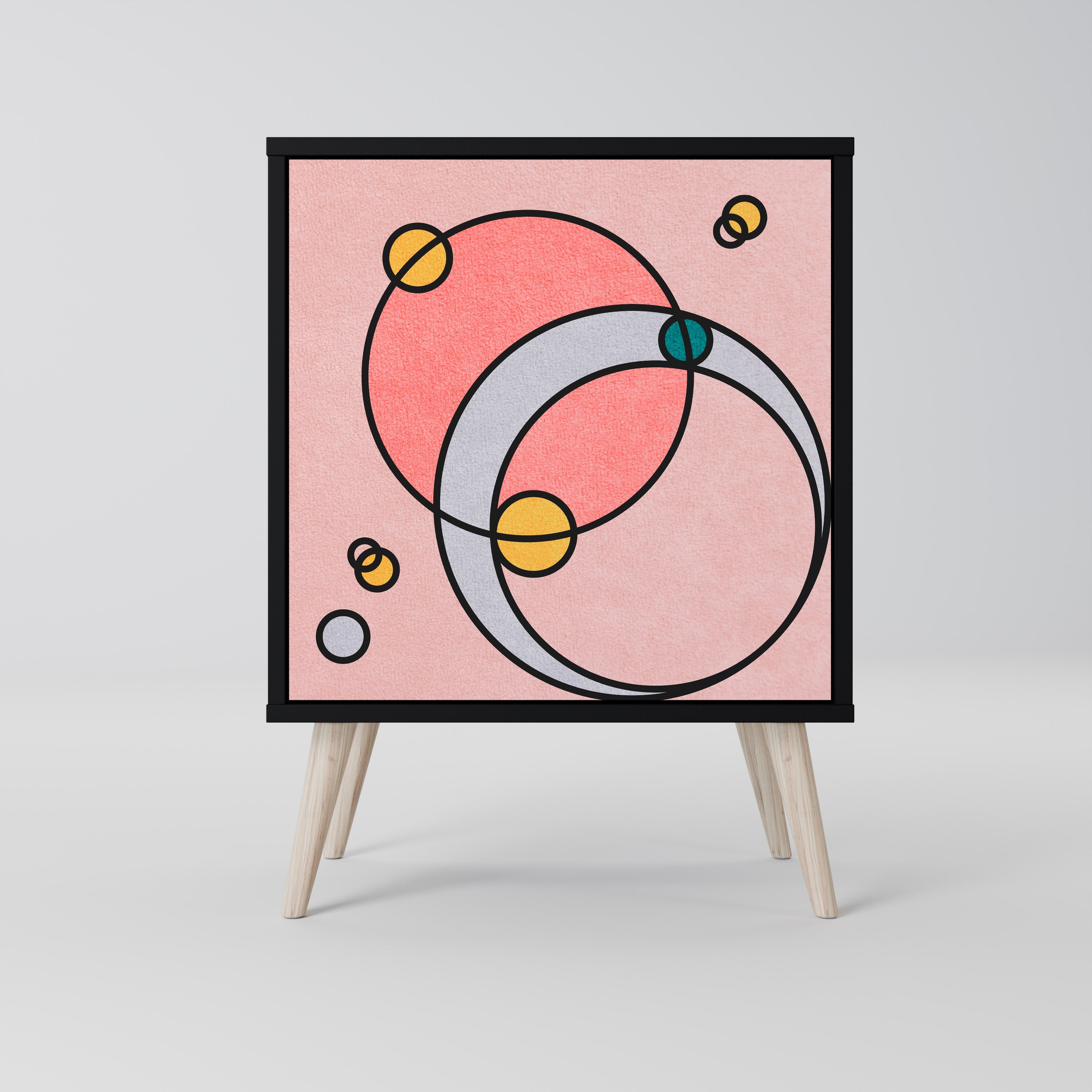 GOSSAMER ECHOES Aparador de 1 Porta em Acabamento Preto