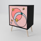 GOSSAMER ECHOES Aparador de 1 Porta em Acabamento Preto