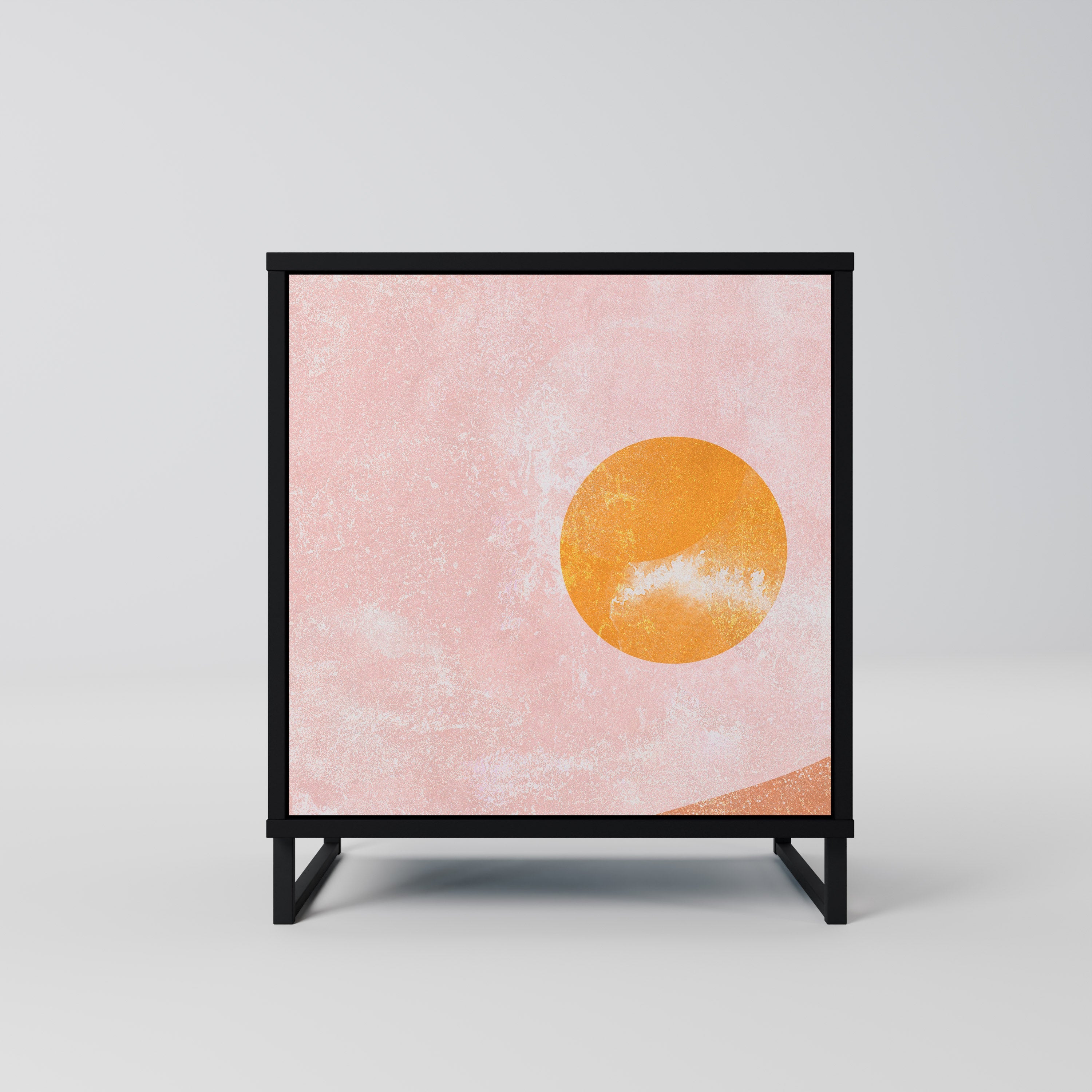 LUMINOUS SUNLIGHT Aparador de 1 Porta em Acabamento Preto