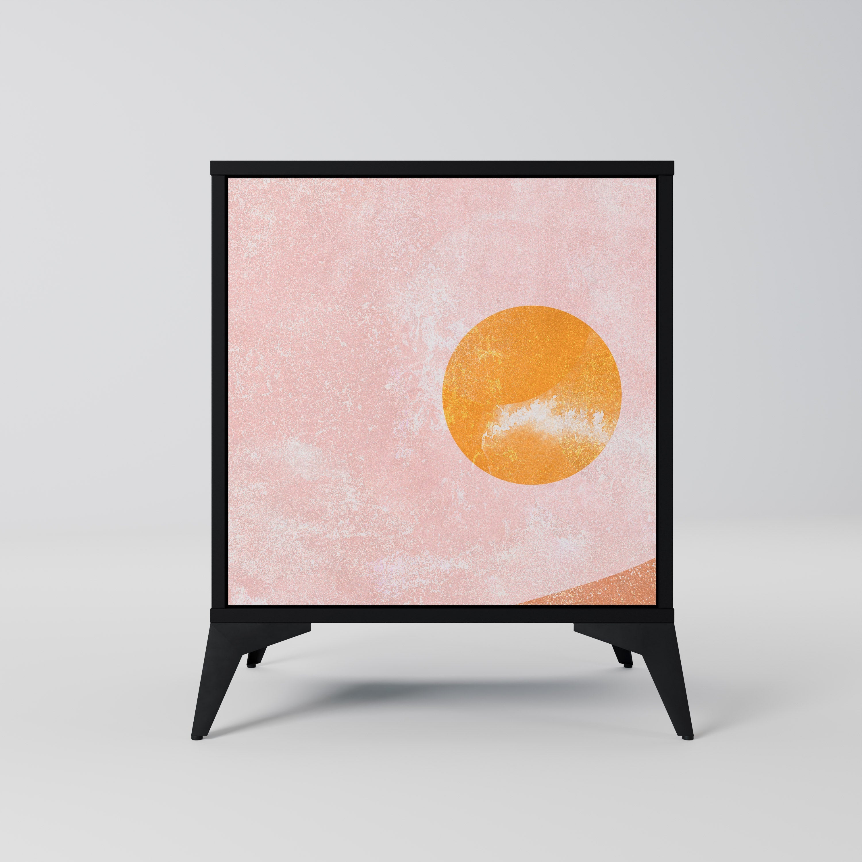 LUMINOUS SUNLIGHT Aparador de 1 Porta em Acabamento Preto