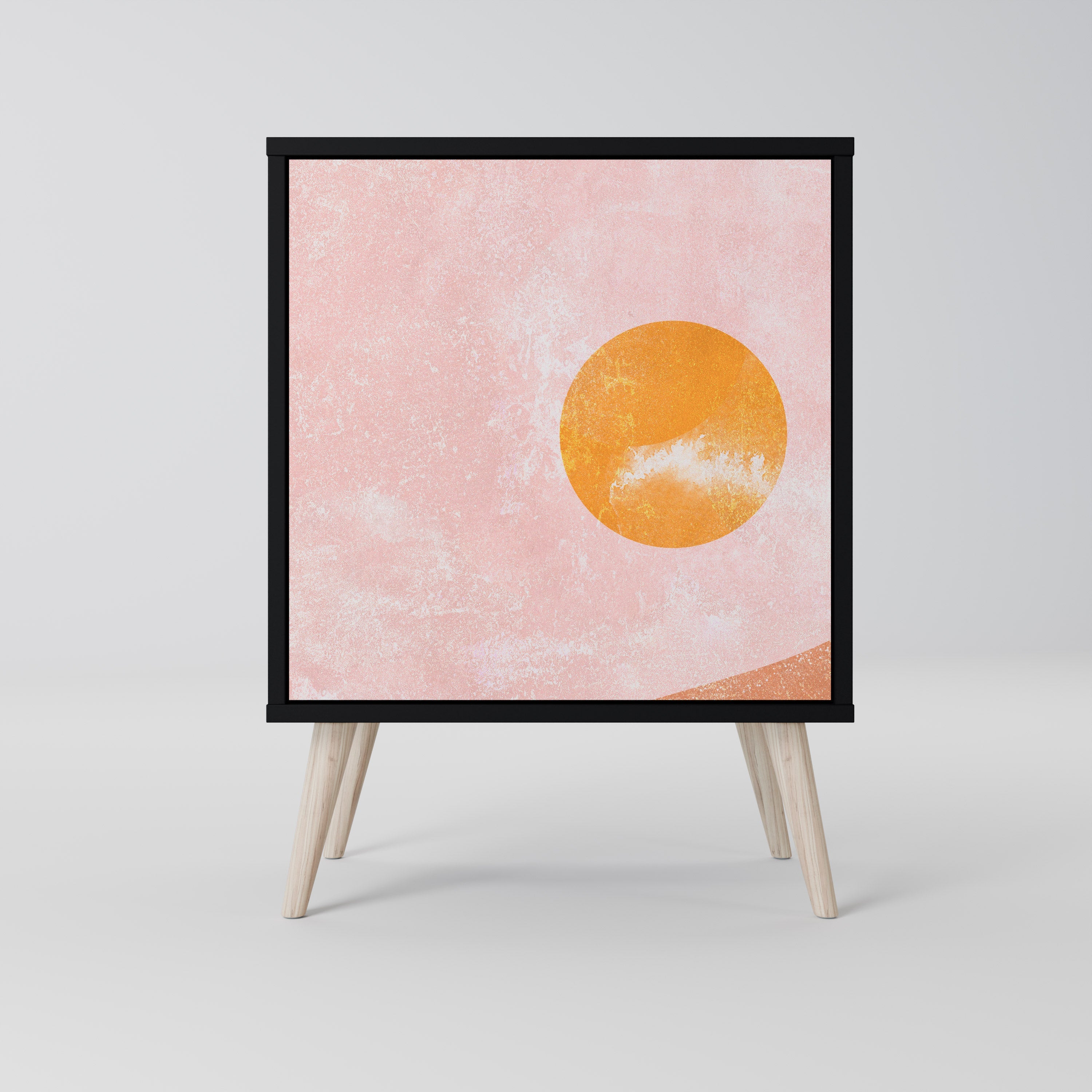 LUMINOUS SUNLIGHT Aparador de 1 Porta em Acabamento Preto