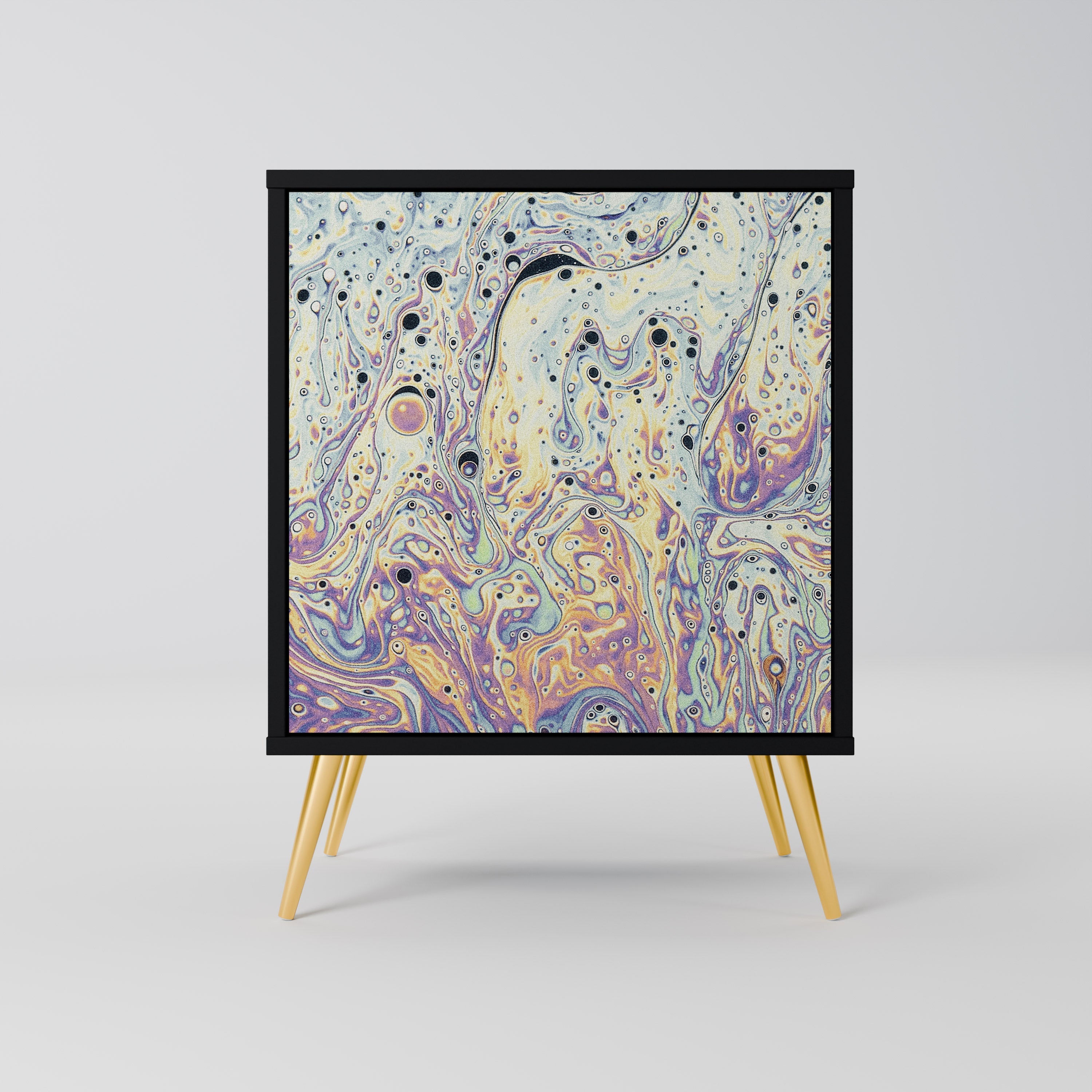 MOSAIC OF COLORS Aparador de 1 Porta em Acabamento Preto