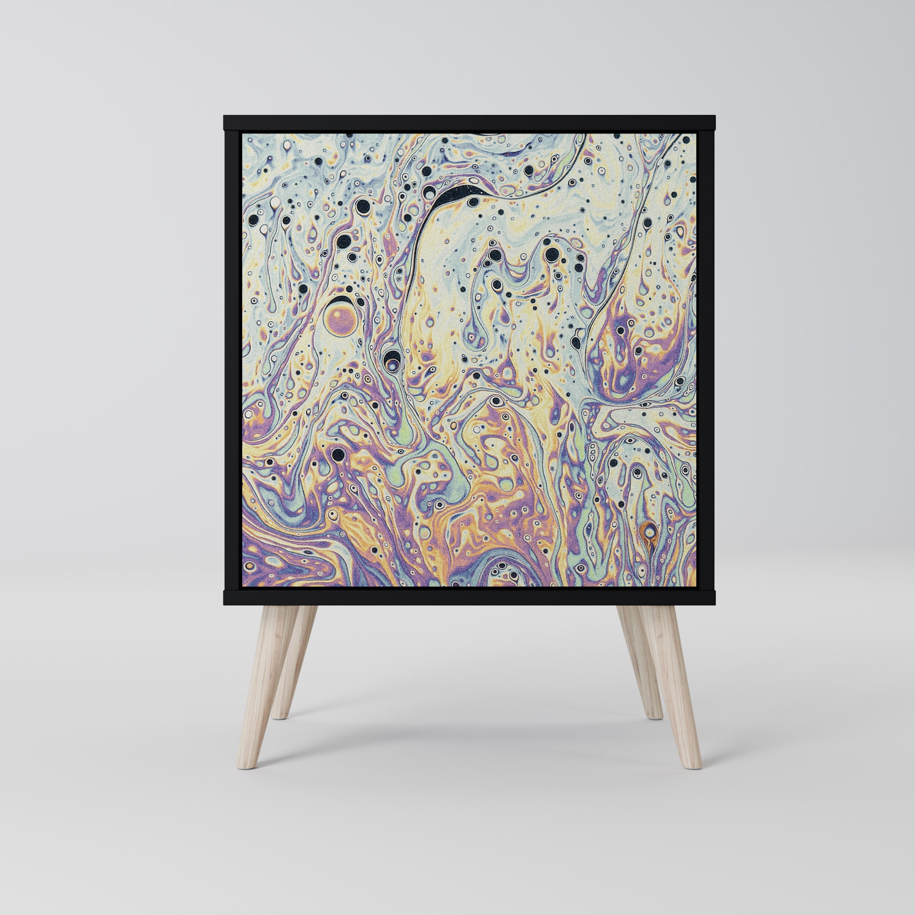 MOSAIC OF COLORS Aparador de 1 Porta em Acabamento Preto