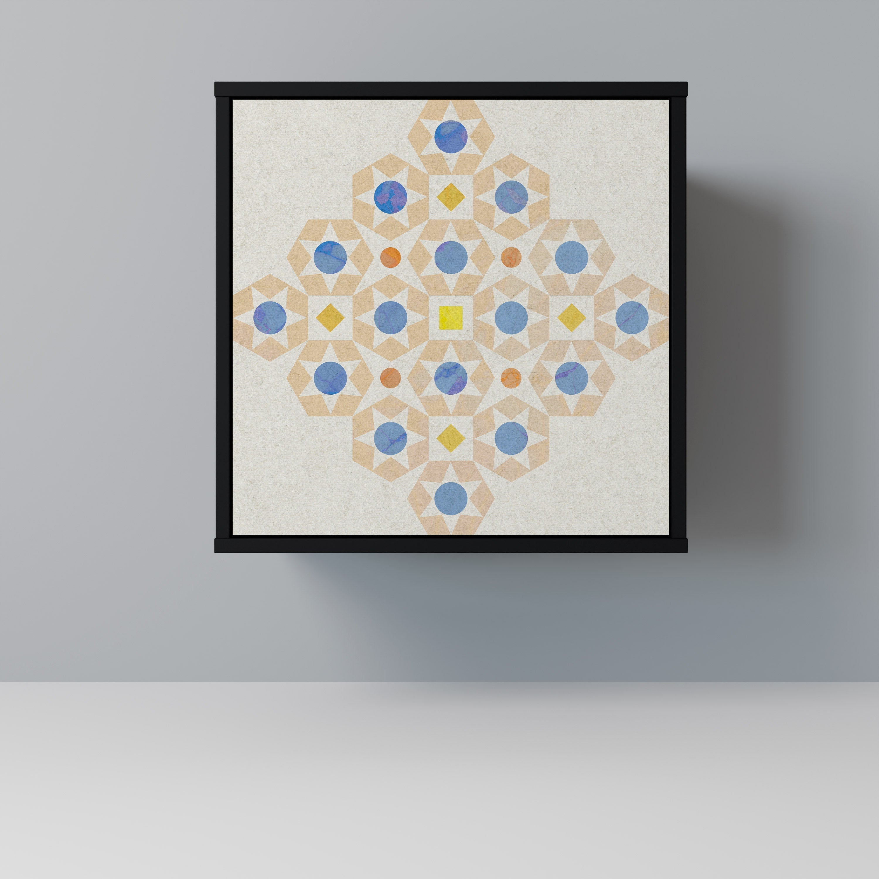 PATTERNED PRISM Aparador de 1 Porta em Acabamento Preto