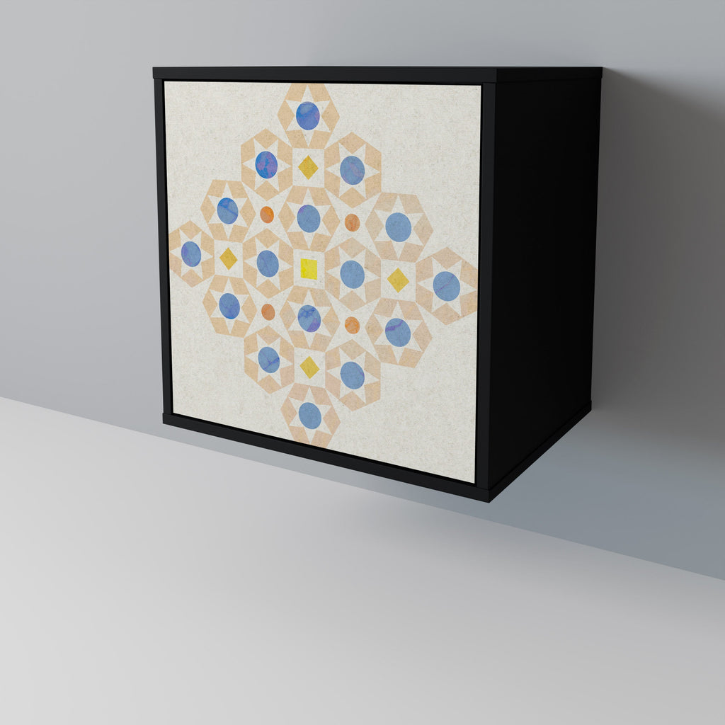 PATTERNED PRISM 1-Door Sideboard in Black Finish