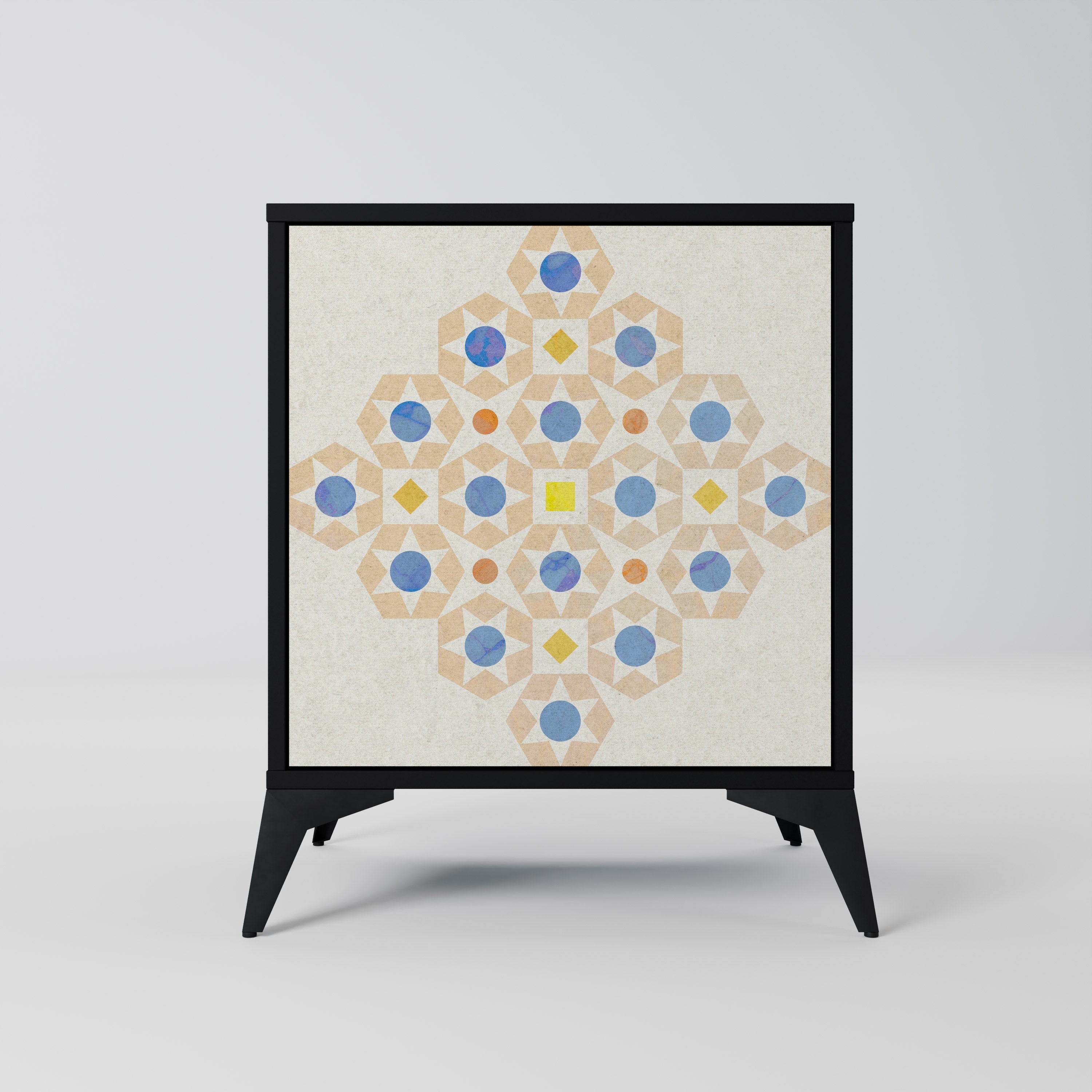 PATTERNED PRISM Aparador de 1 Porta em Acabamento Preto