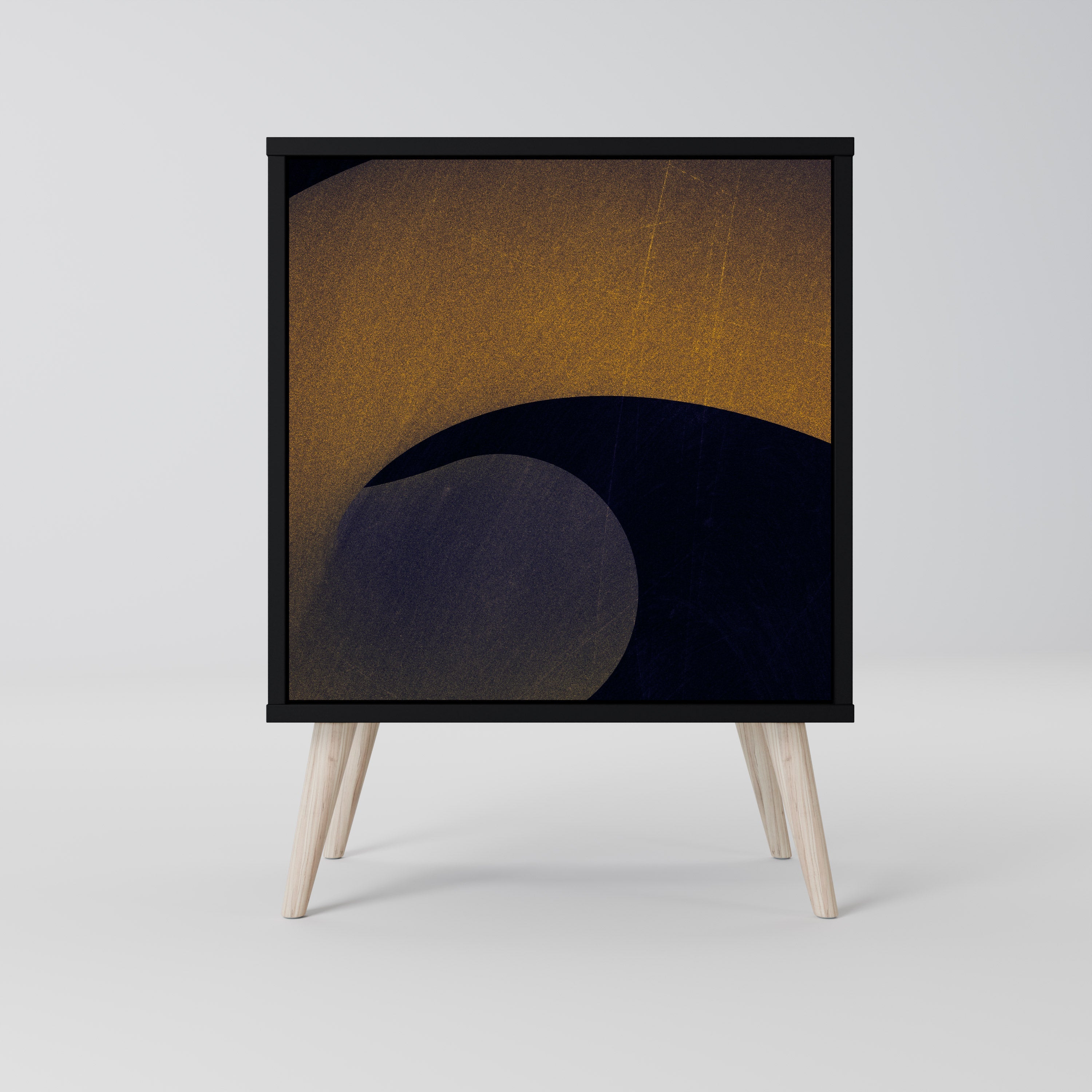 HOLLOW TIME Aparador de 1 Porta em Acabamento Preto