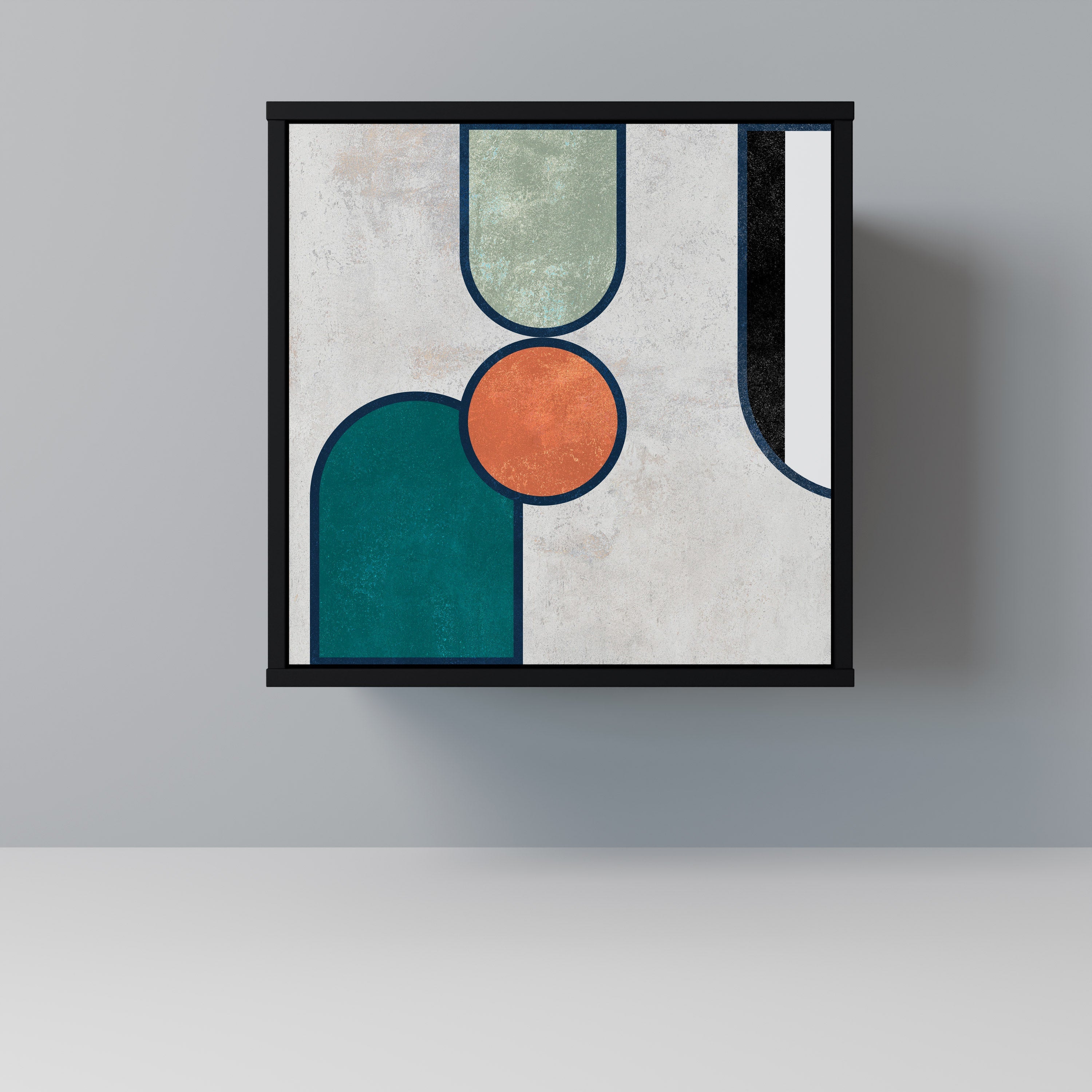 COOL STORY Aparador de 1 Porta em Acabamento Preto