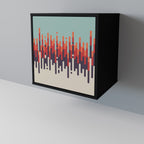 CHROMA CONTOURS Aparador de 1 Porta em Acabamento Preto