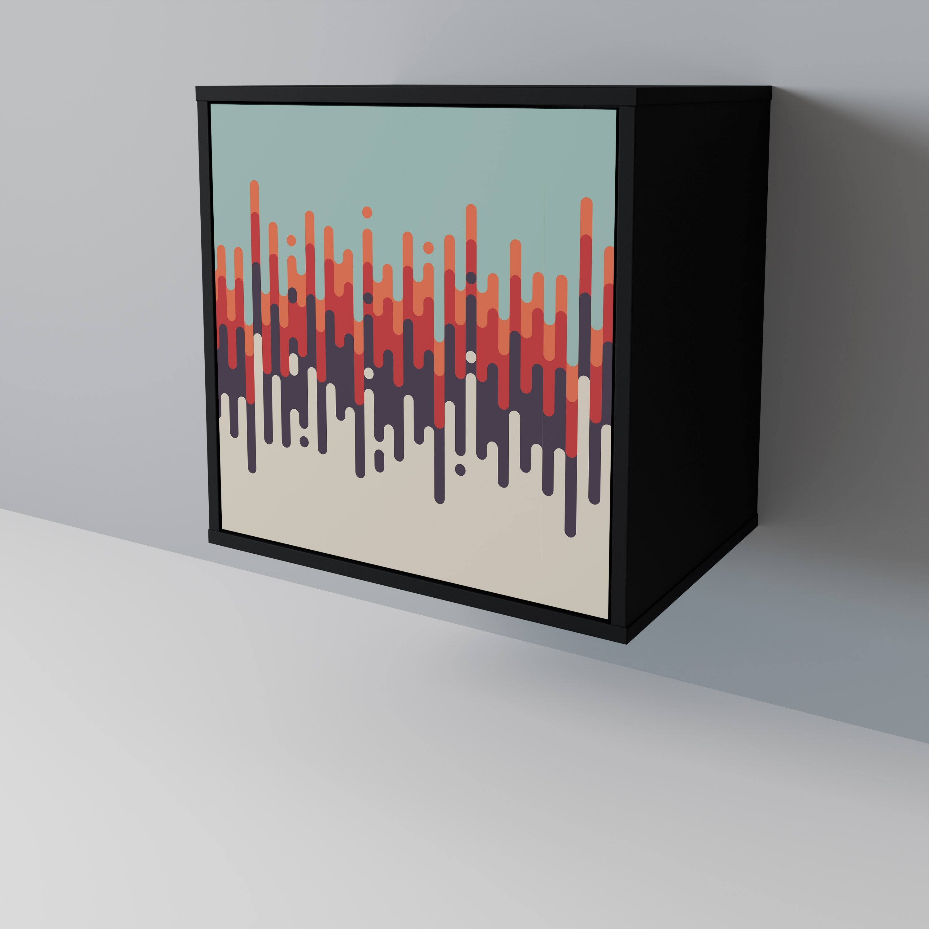 CHROMA CONTOURS Aparador de 1 Porta em Acabamento Preto