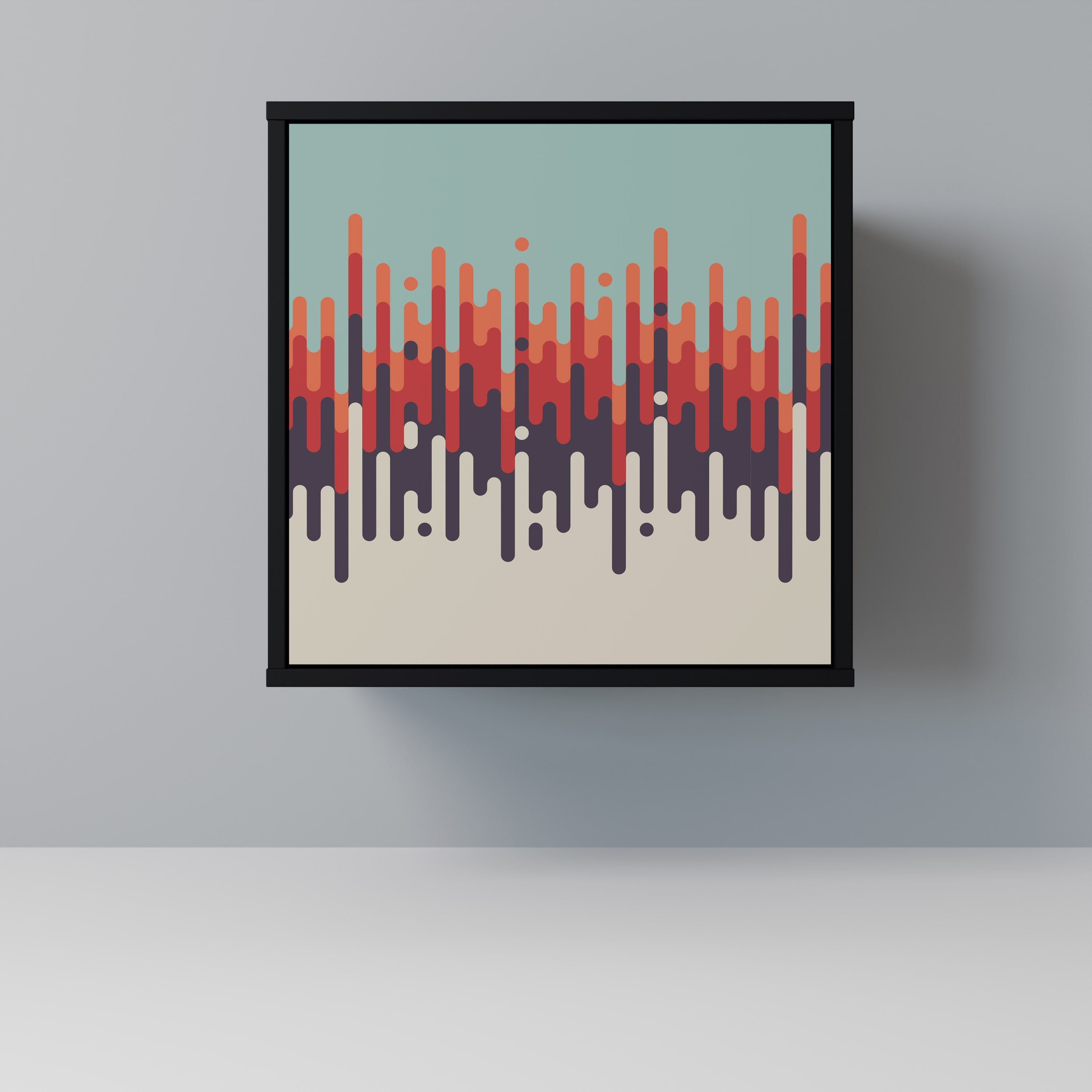 CHROMA CONTOURS Aparador de 1 Porta em Acabamento Preto