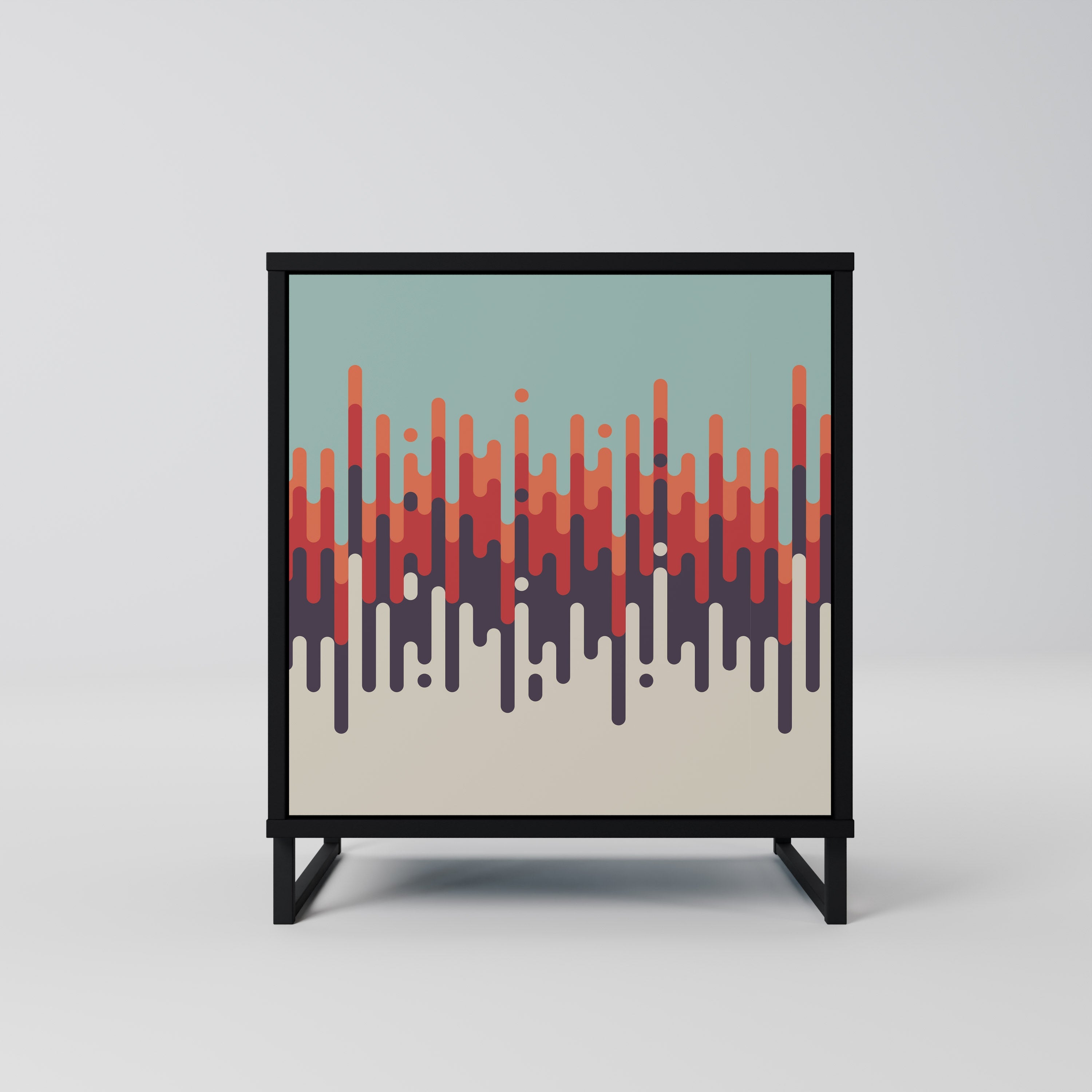 CHROMA CONTOURS Aparador de 1 Porta em Acabamento Preto