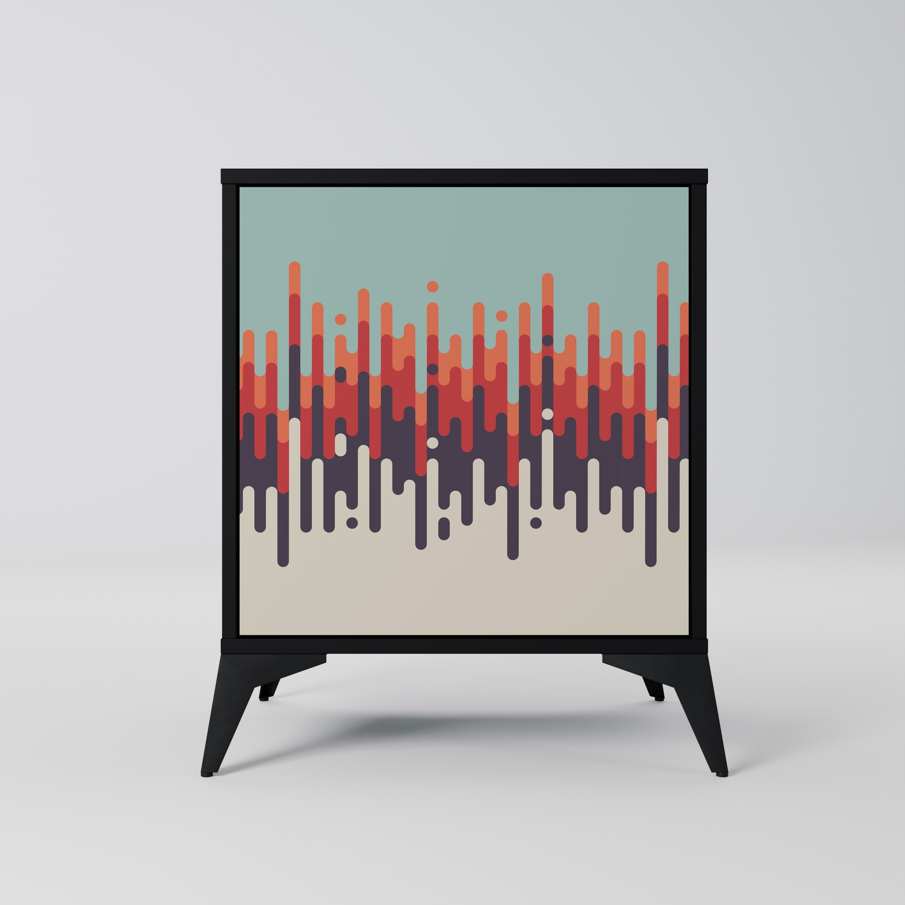 CHROMA CONTOURS Aparador de 1 Porta em Acabamento Preto