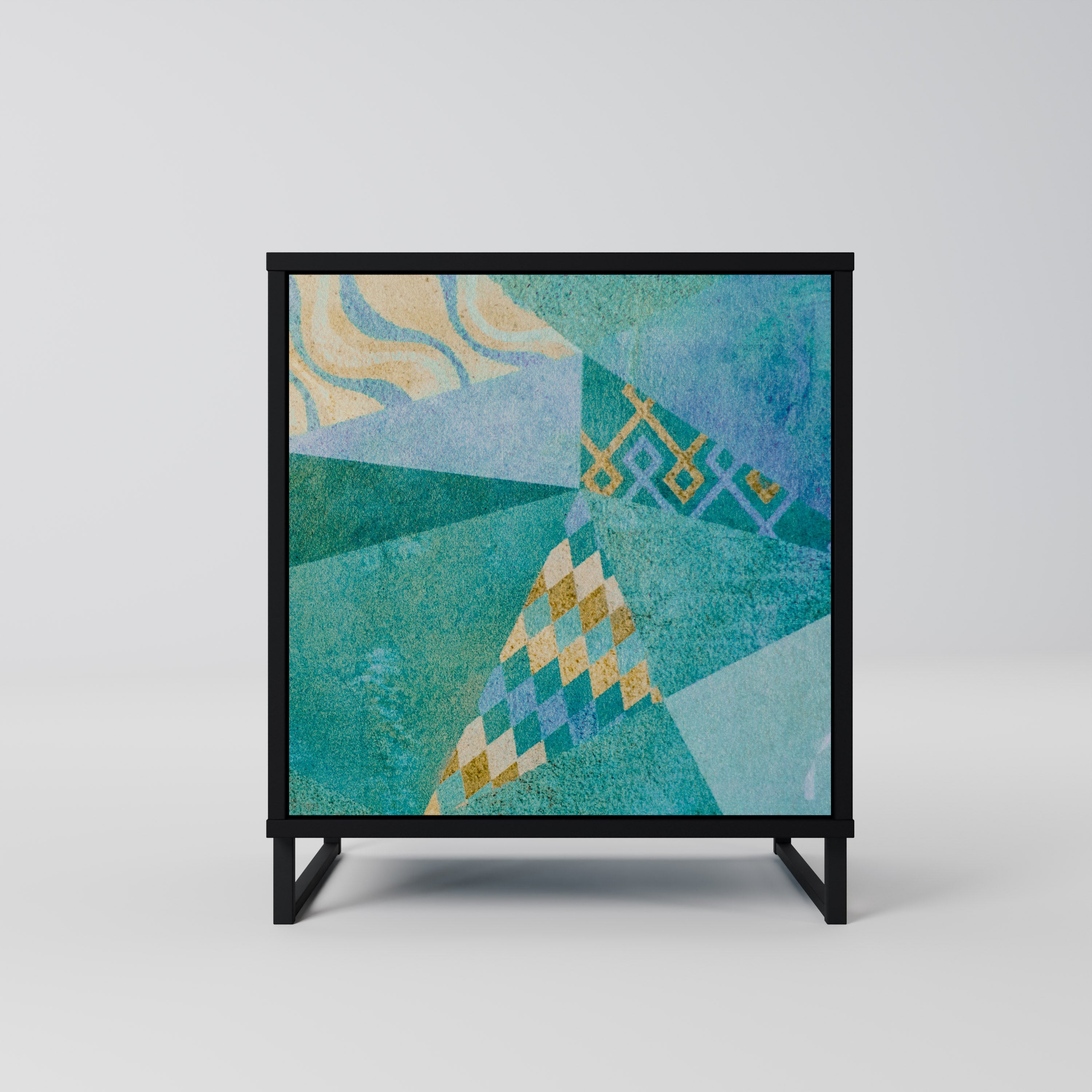 SPECTRUM SPLENDOR Aparador de 1 Porta em Acabamento Preto