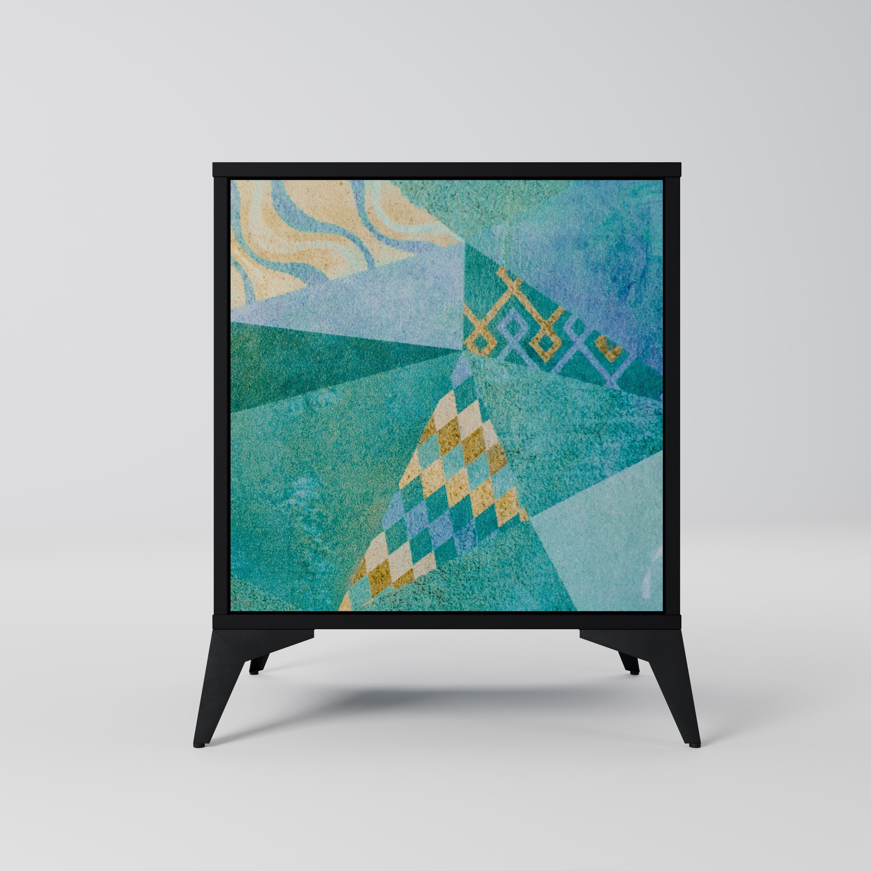 SPECTRUM SPLENDOR Aparador de 1 Porta em Acabamento Preto