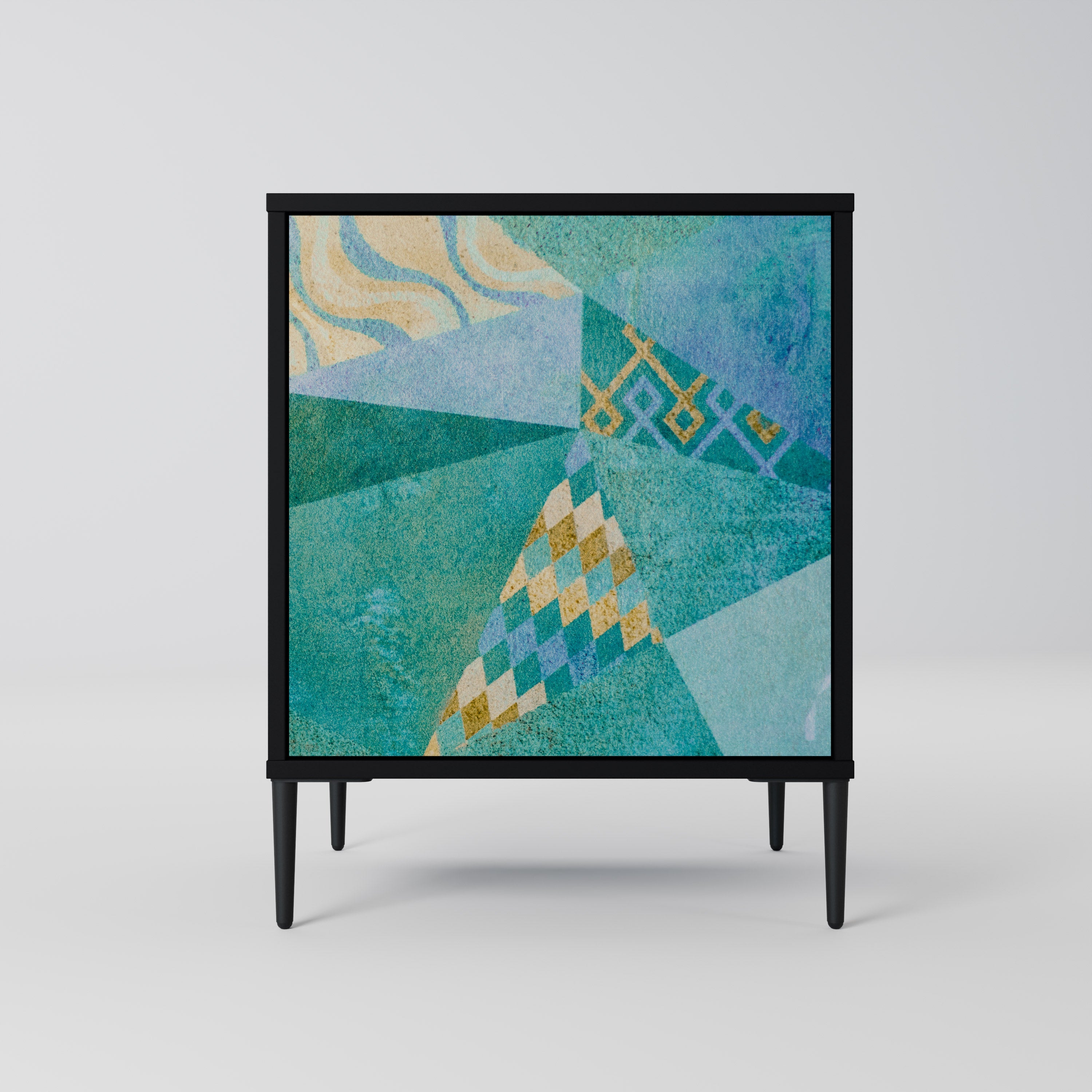 SPECTRUM SPLENDOR Aparador de 1 Porta em Acabamento Preto