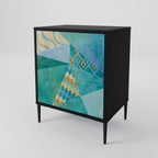 SPECTRUM SPLENDOR Aparador de 1 Porta em Acabamento Preto