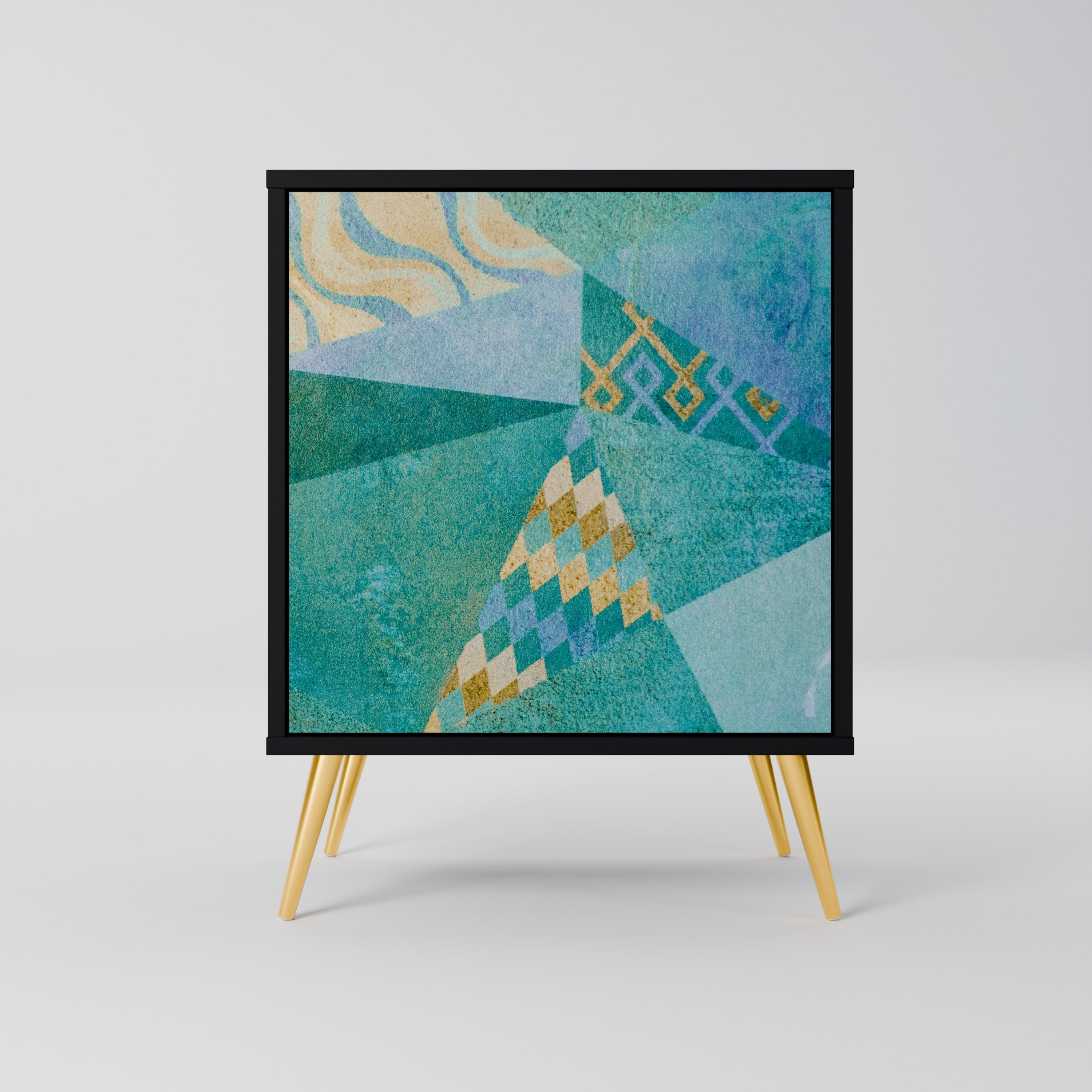 SPECTRUM SPLENDOR Aparador de 1 Porta em Acabamento Preto