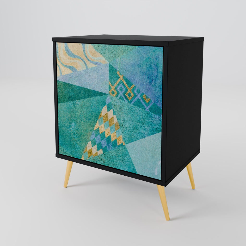 SPECTRUM SPLENDOR Aparador de 1 Porta em Acabamento Preto