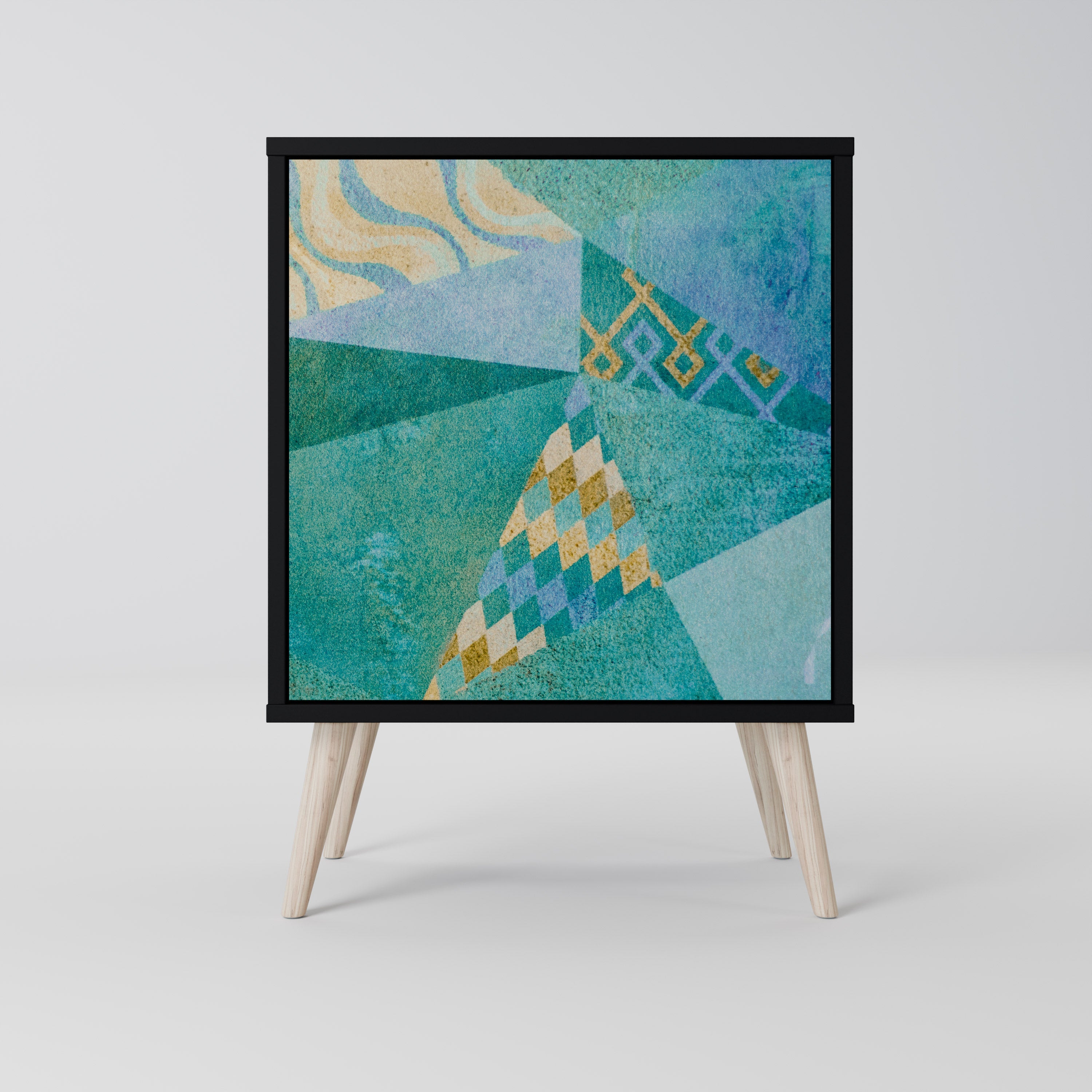 SPECTRUM SPLENDOR Aparador de 1 Porta em Acabamento Preto