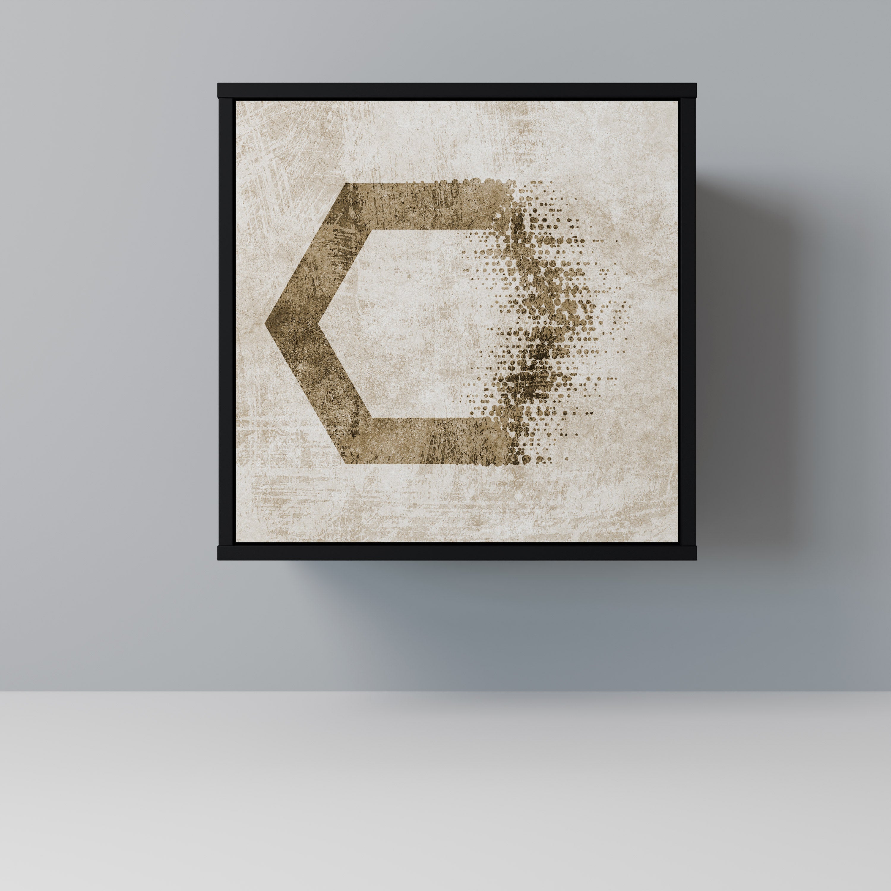 HEXAGONAL SHAPES Aparador de 1 Porta em Acabamento Preto