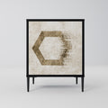 HEXAGONAL SHAPES Aparador de 1 Porta em Acabamento Preto