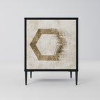 HEXAGONAL SHAPES Aparador de 1 Porta em Acabamento Preto