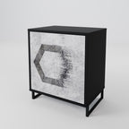 HEXAGONAL FIGURES 1-Door Sideboard in Black Finish