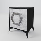 HEXAGONAL FIGURES 1-Door Sideboard in Black Finish