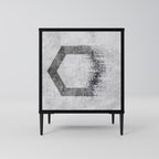 HEXAGONAL FIGURES 1-Door Sideboard in Black Finish