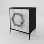 HEXAGONAL FIGURES 1-Door Sideboard in Black Finish