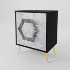 HEXAGONAL FIGURES 1-Door Sideboard in Black Finish