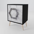 HEXAGONAL FIGURES 1-Door Sideboard in Black Finish