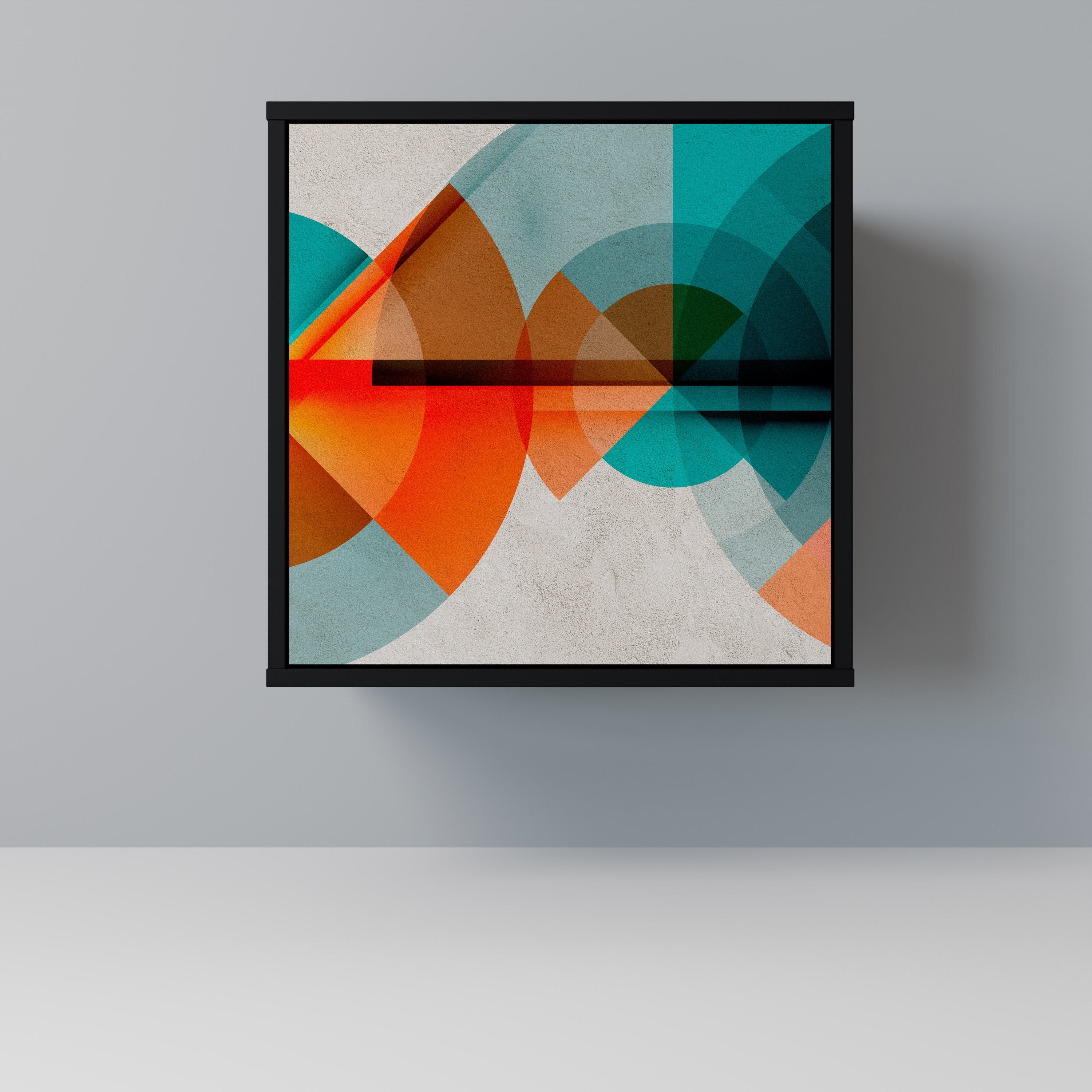 CIRCULAR RHAPSODY Aparador de 1 Porta em Acabamento Preto