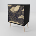 UNIFIED FRAGMENTS Aparador de 1 Porta em Acabamento Preto