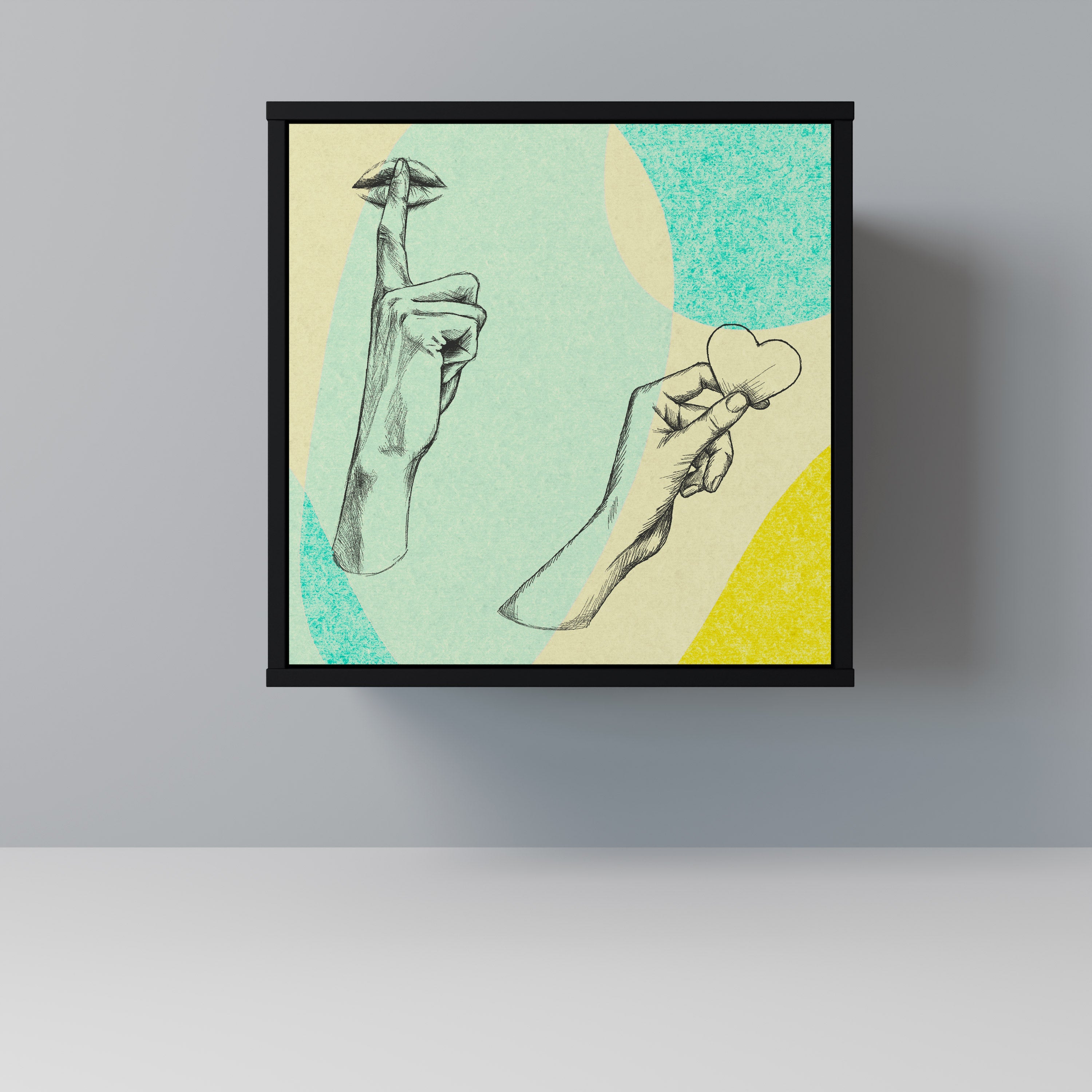 BODY LANGUAGE Aparador de 1 Porta em Acabamento Preto