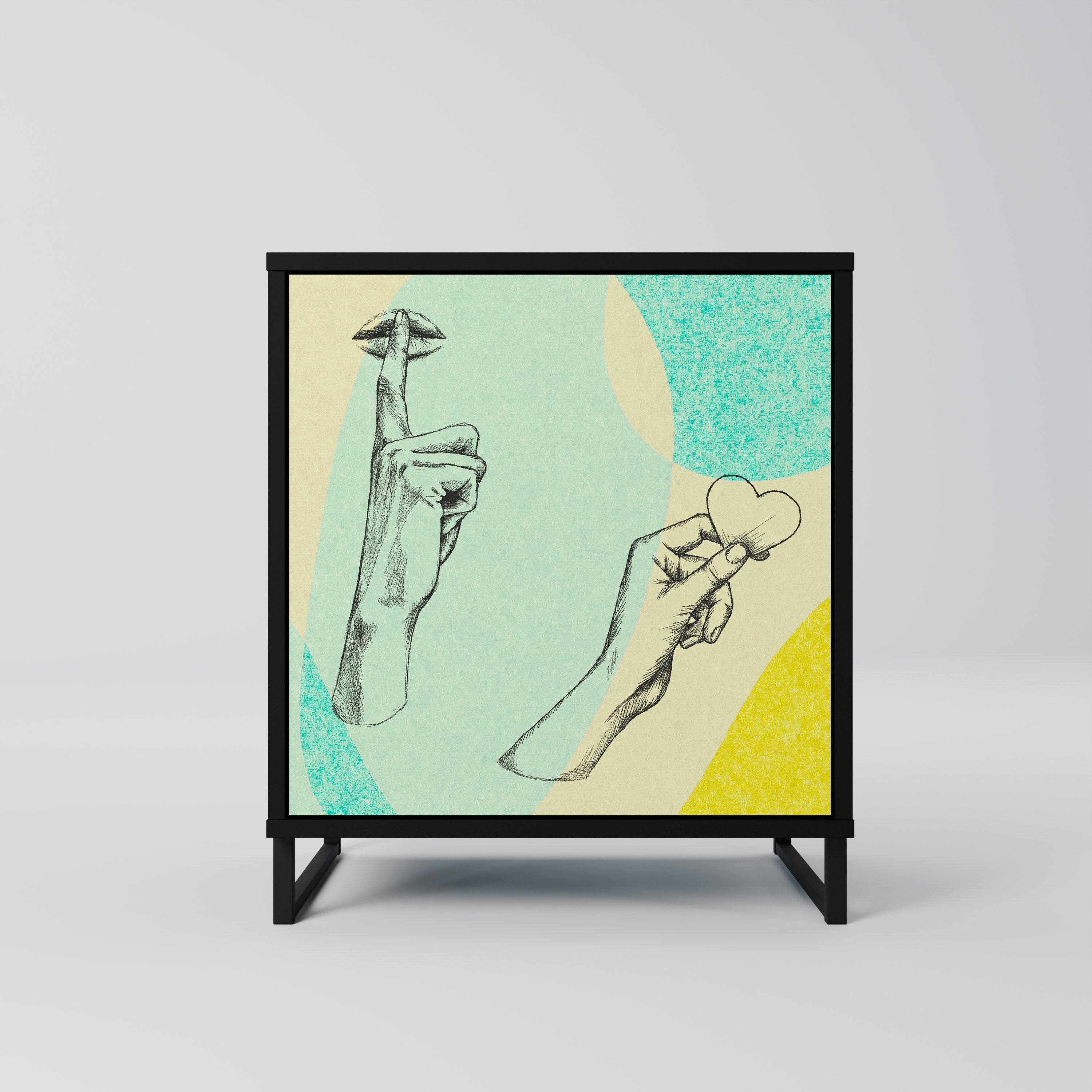 BODY LANGUAGE Aparador de 1 Porta em Acabamento Preto