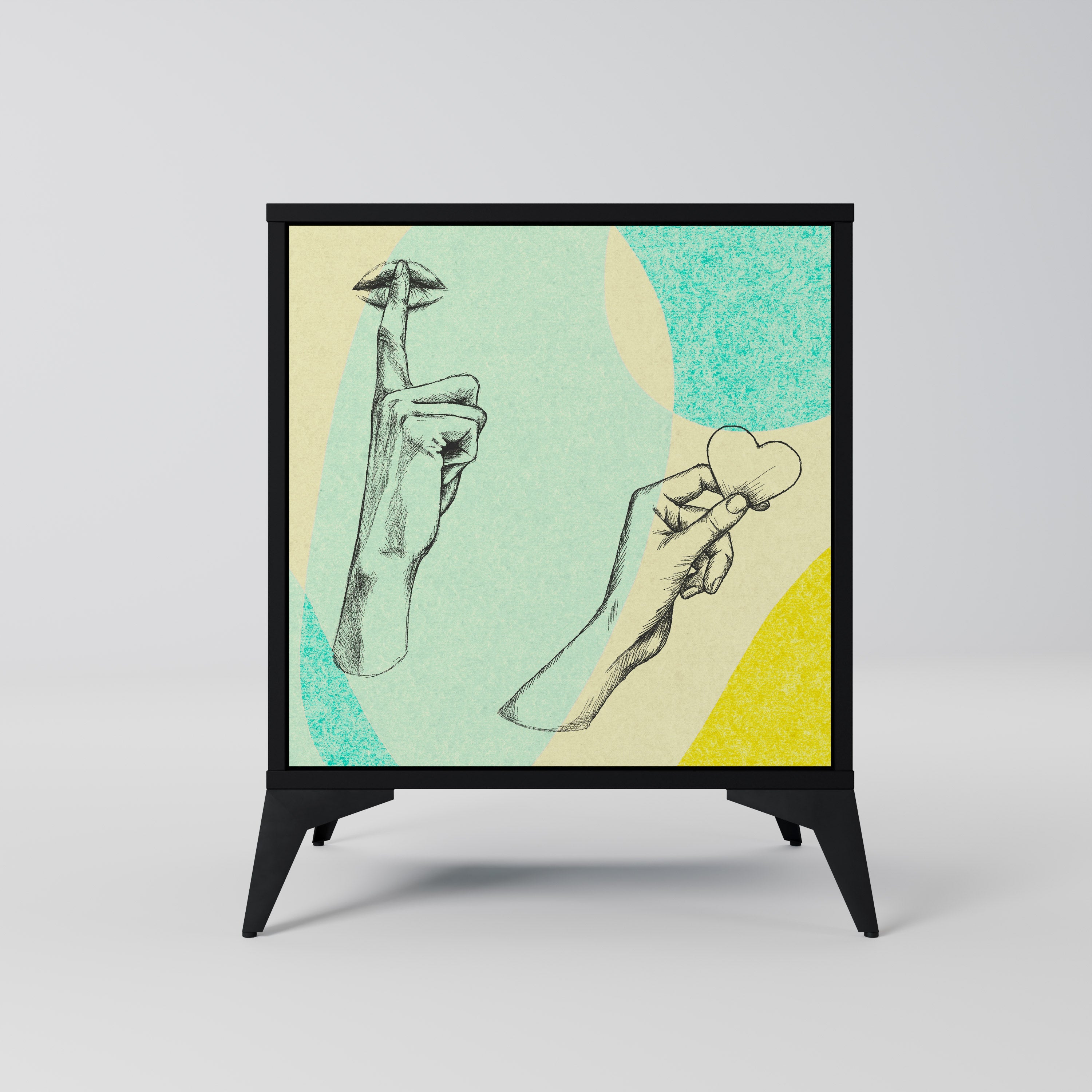 BODY LANGUAGE Aparador de 1 Porta em Acabamento Preto