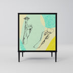 BODY LANGUAGE Aparador de 1 Porta em Acabamento Preto