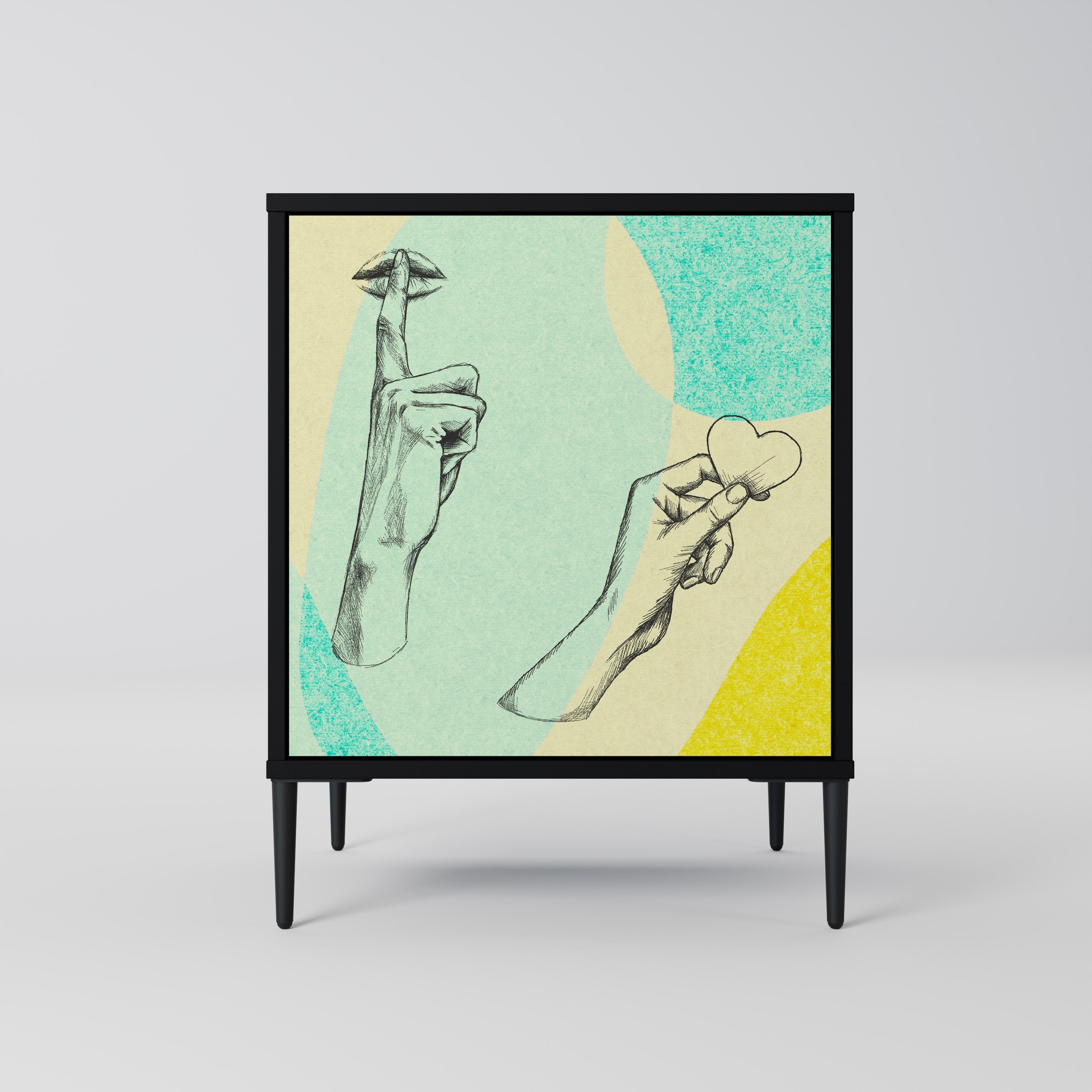 BODY LANGUAGE Aparador de 1 Porta em Acabamento Preto