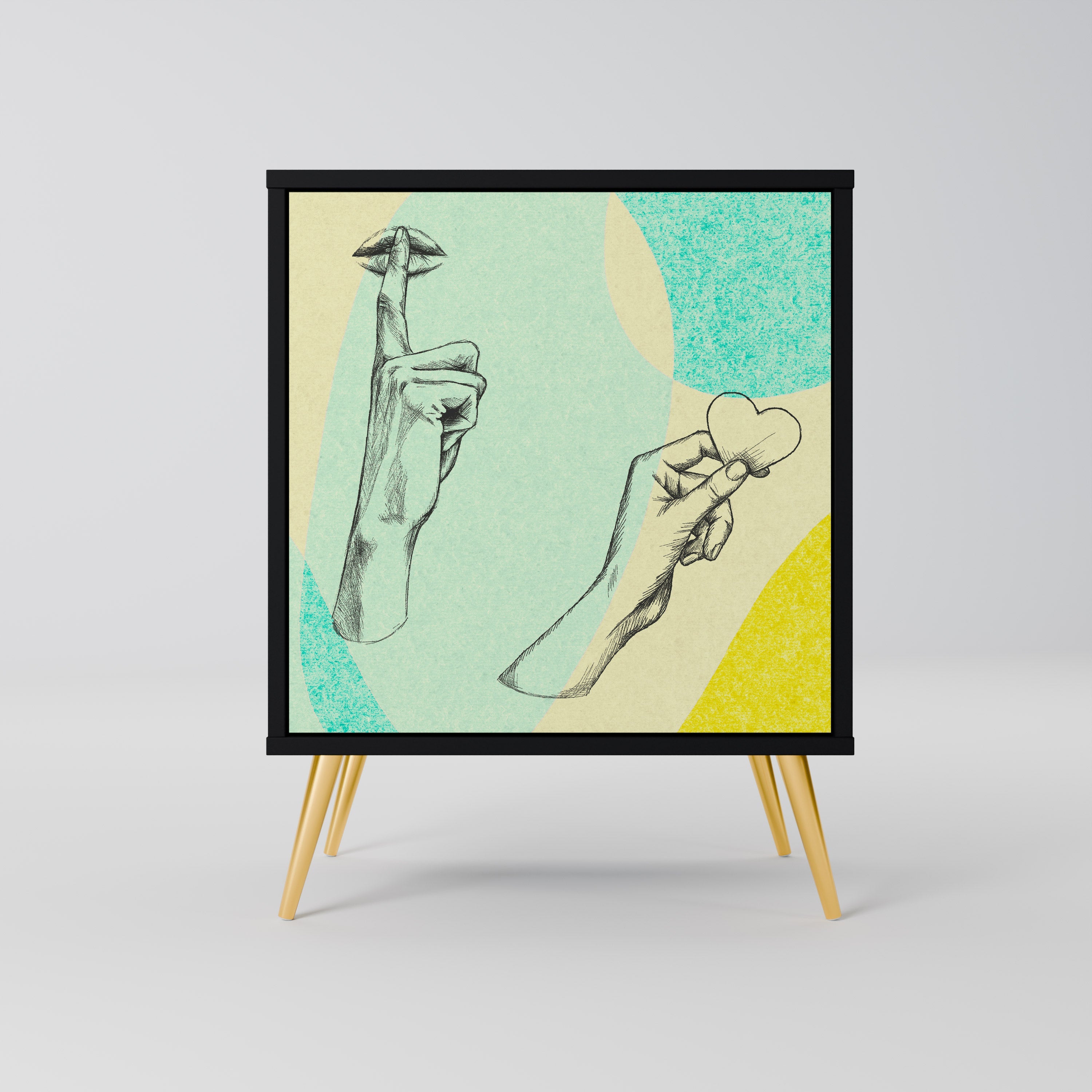 BODY LANGUAGE Aparador de 1 Porta em Acabamento Preto