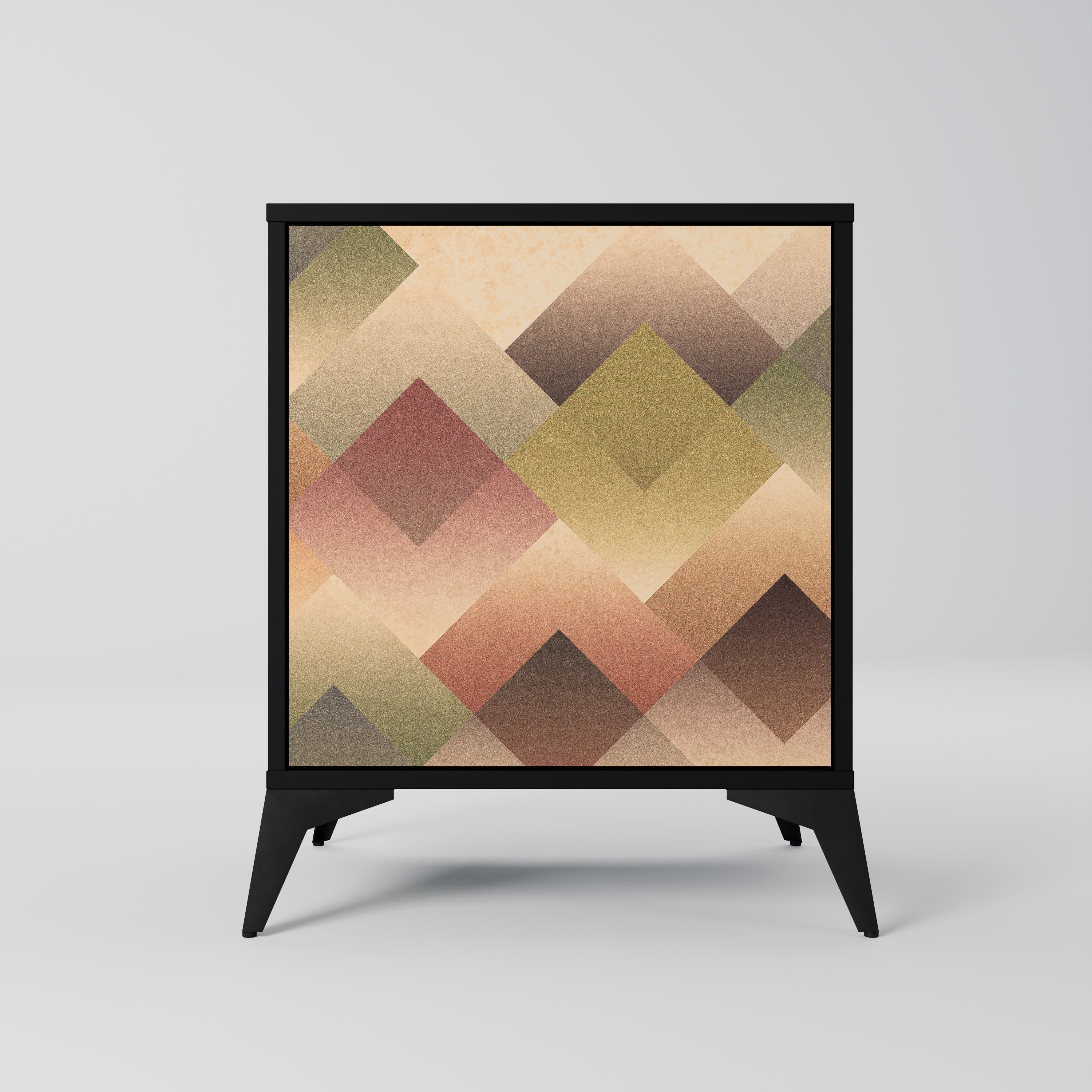 GEOMETRIC FUSION Aparador de 1 Porta em Acabamento Preto