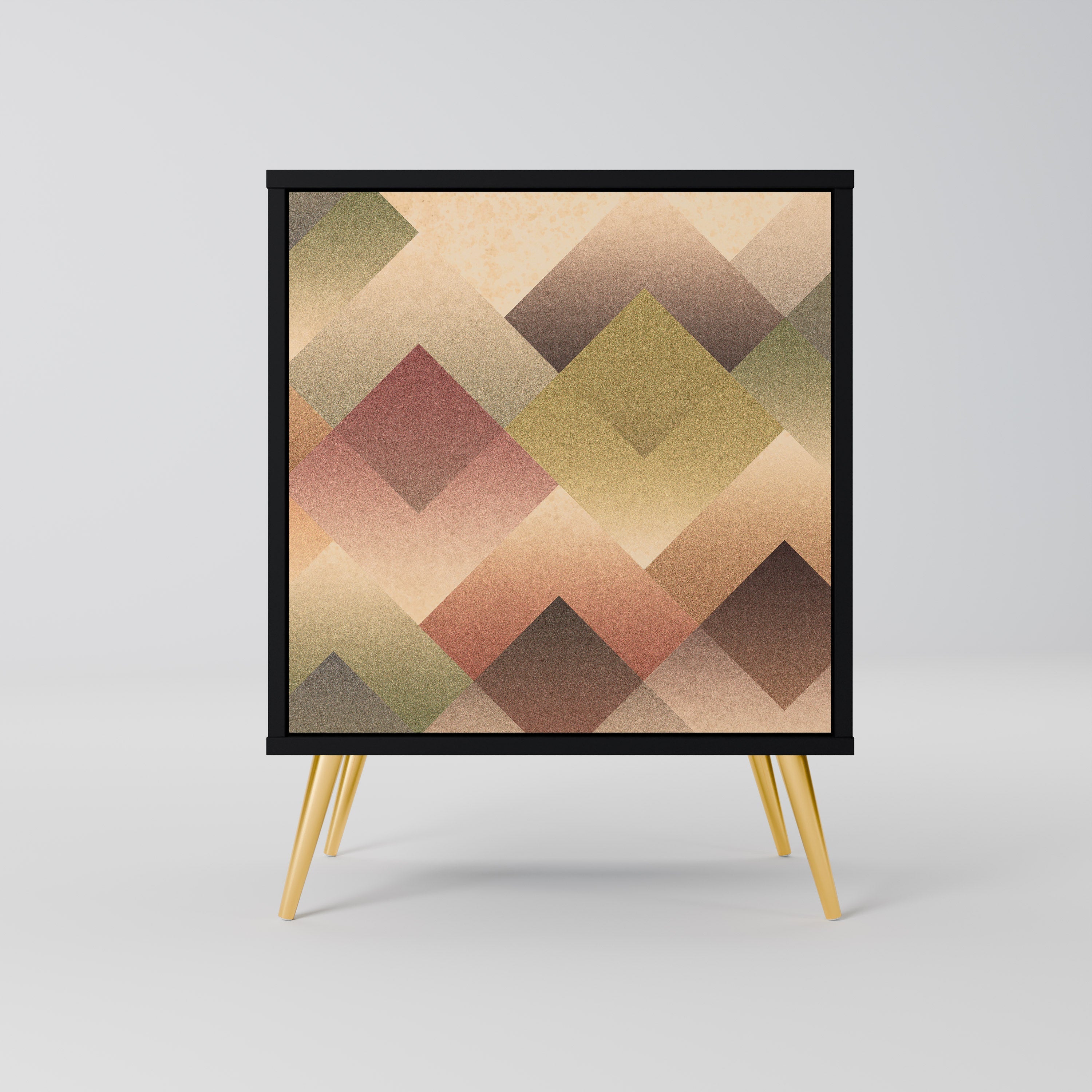 GEOMETRIC FUSION Aparador de 1 Porta em Acabamento Preto