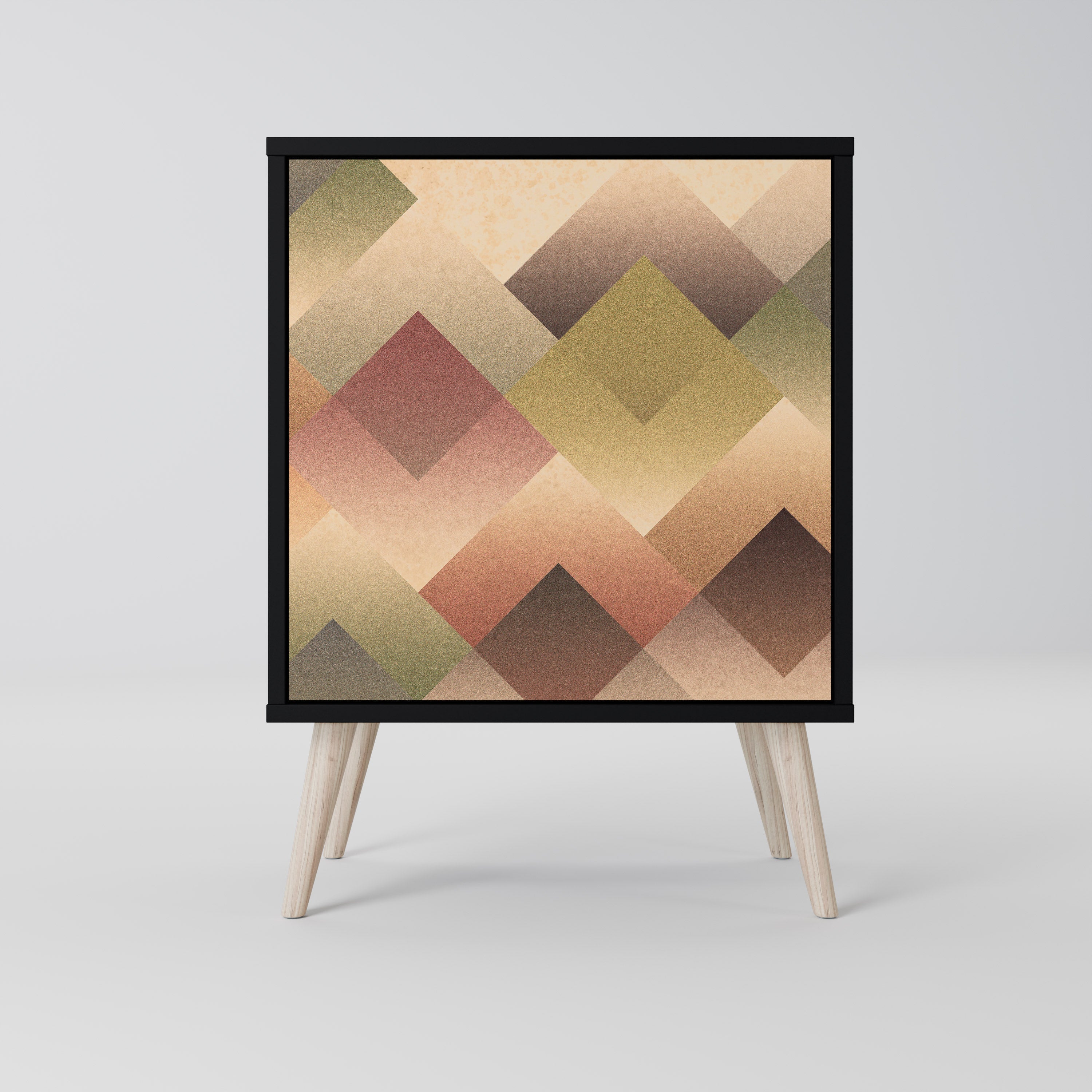 GEOMETRIC FUSION Aparador de 1 Porta em Acabamento Preto