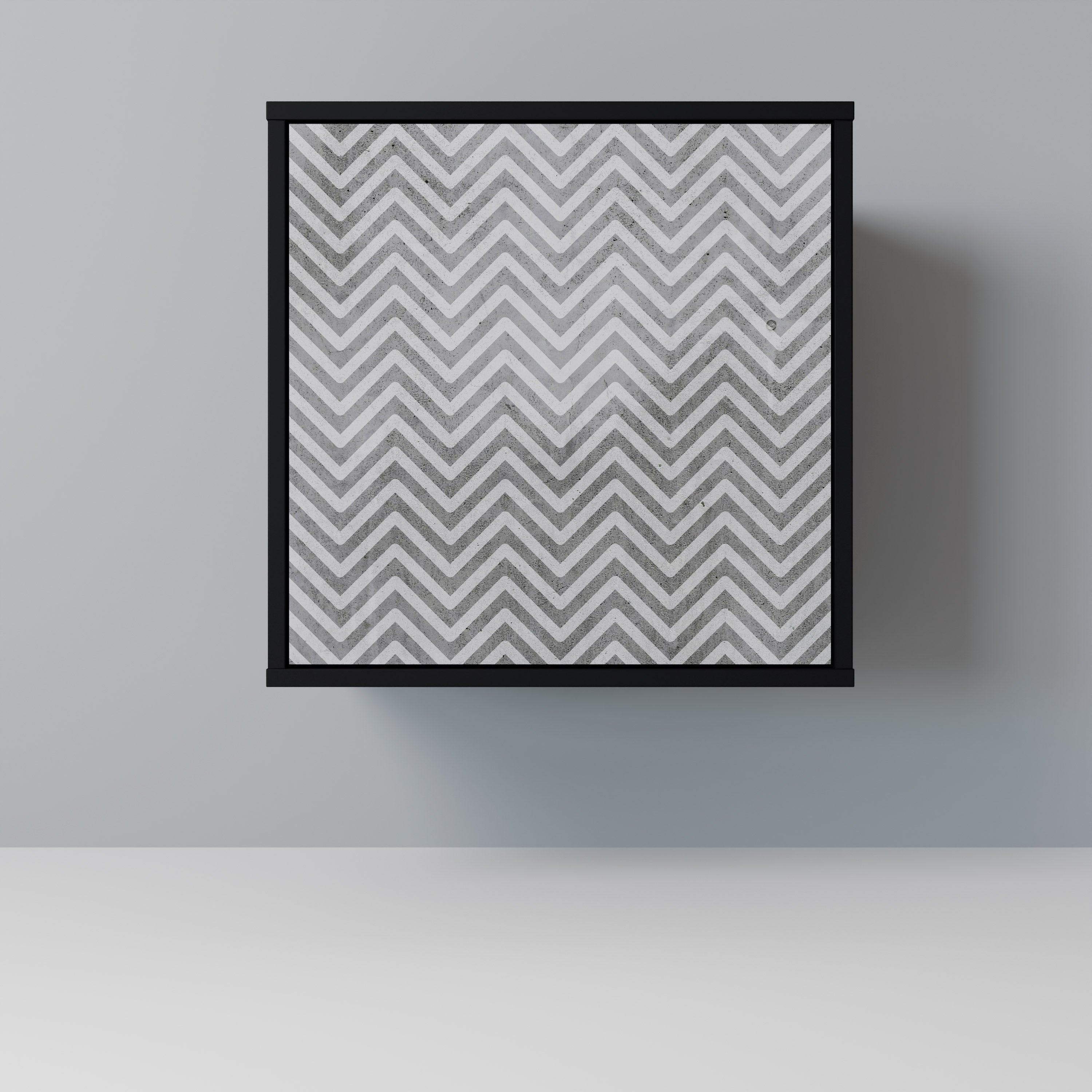 CONCRETE ZIG ZAG Aparador de 1 Porta em Acabamento Preto