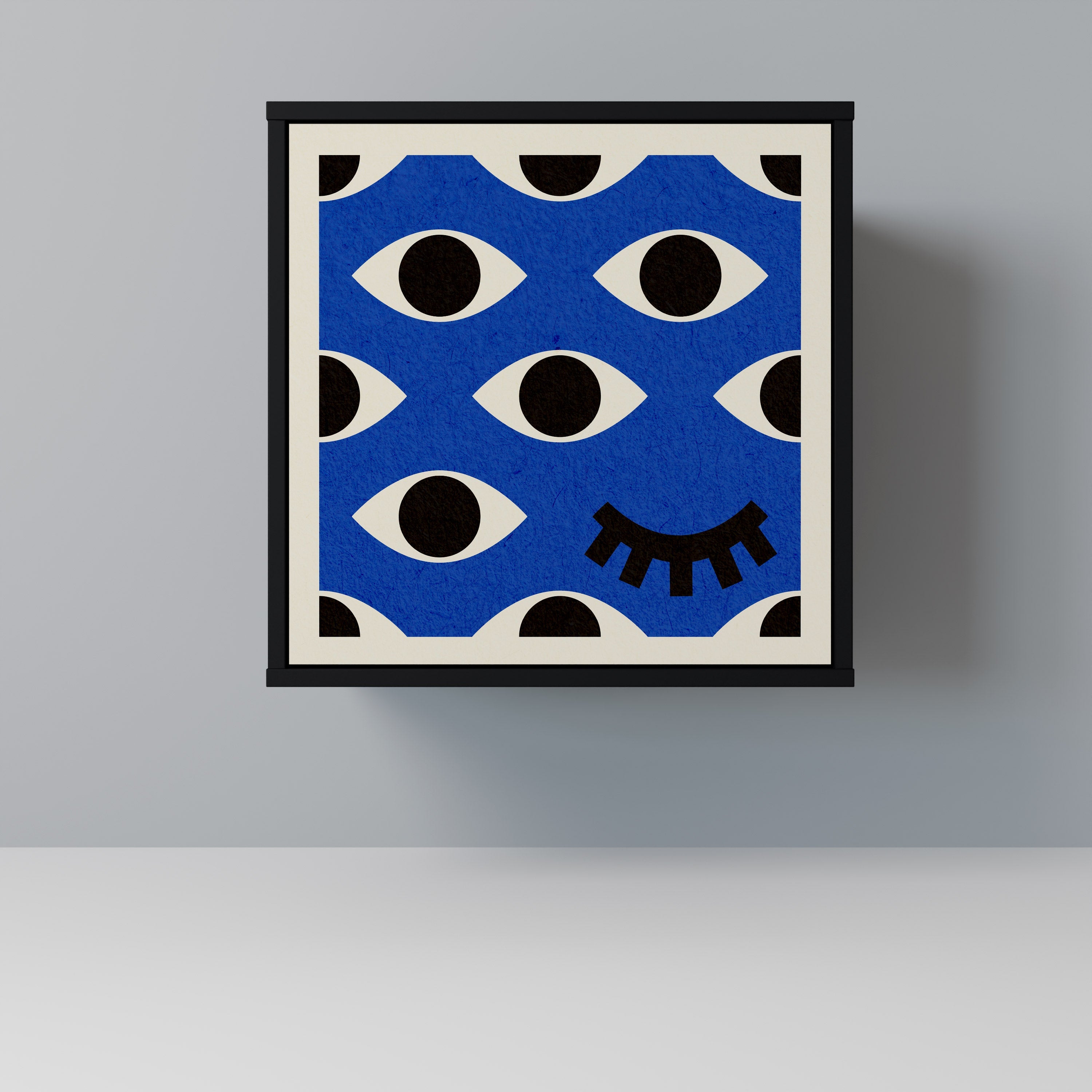 GEOMETRIC EYES Aparador de 1 Porta em Acabamento Preto