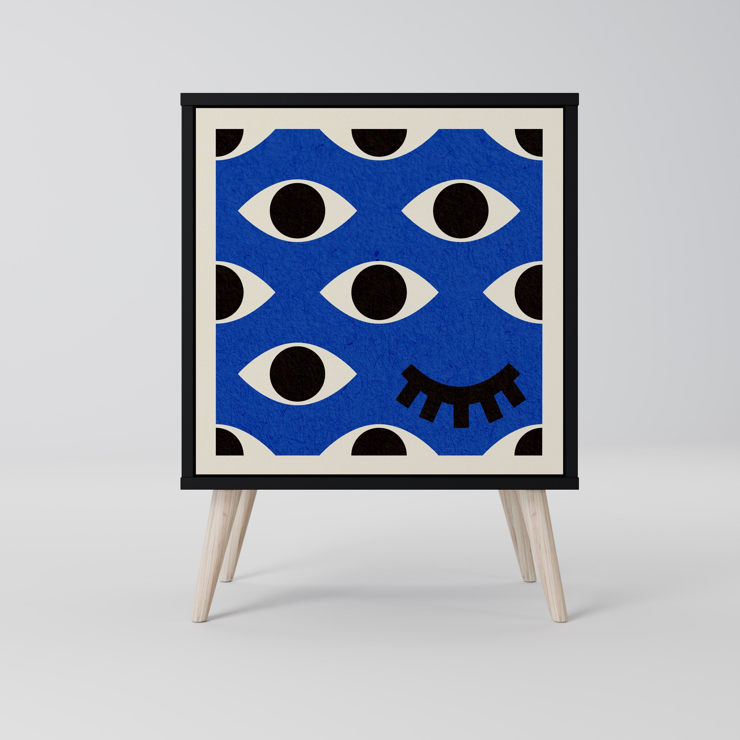 GEOMETRIC EYES Aparador de 1 Porta em Acabamento Preto